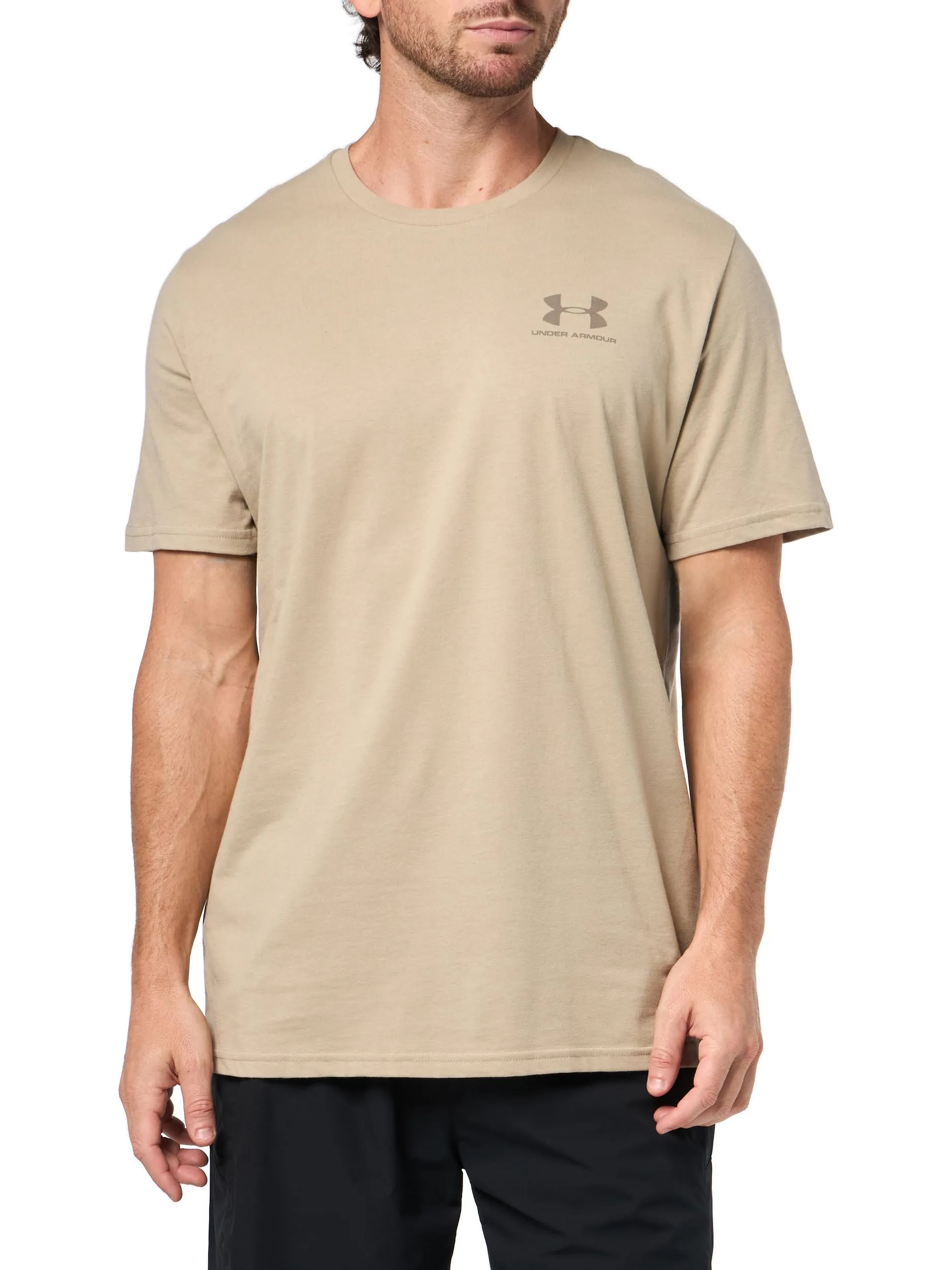 Under Armour Men's Left Chest Logo T-Shirt - City Khaki/Taupe Dusk - L - immagine 3