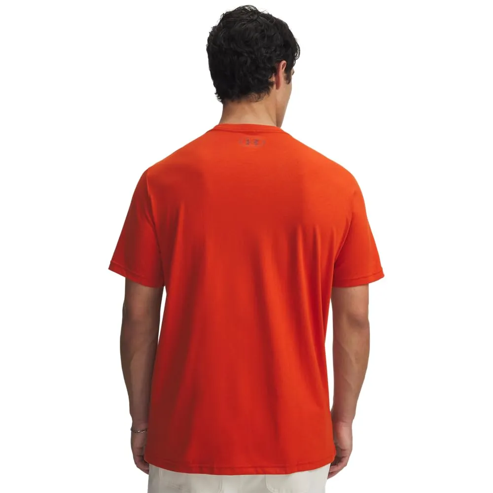 Under Armour Men's Left Chest Logo T-Shirt - Surplus Orange/Cinna Red - L - immagine 2