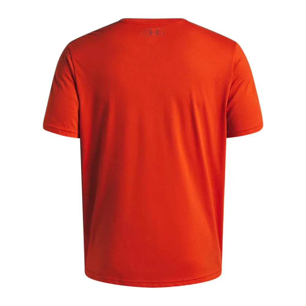 Under Armour Men's Left Chest Logo T-Shirt - Surplus Orange/Cinna Red - L - immagine 4