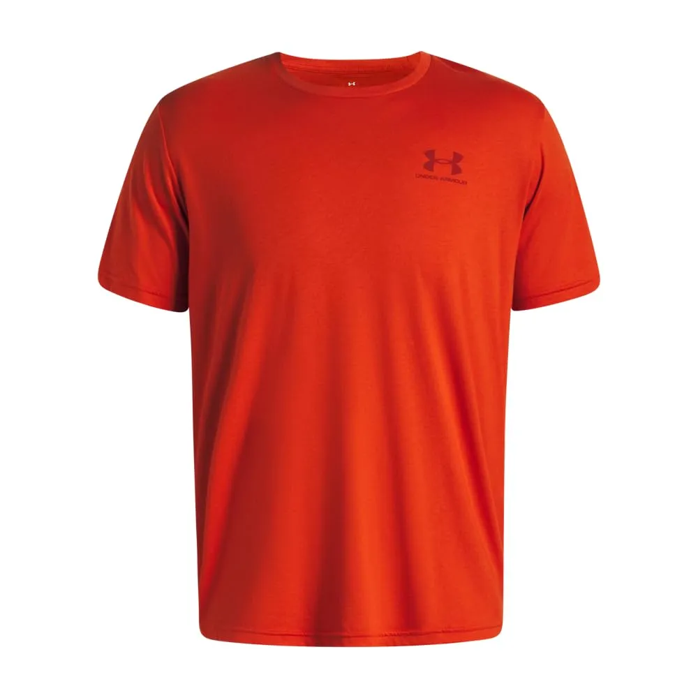 Under Armour Men's Left Chest Logo T-Shirt Surplus Orange/Cinna Red XL - immagine 3