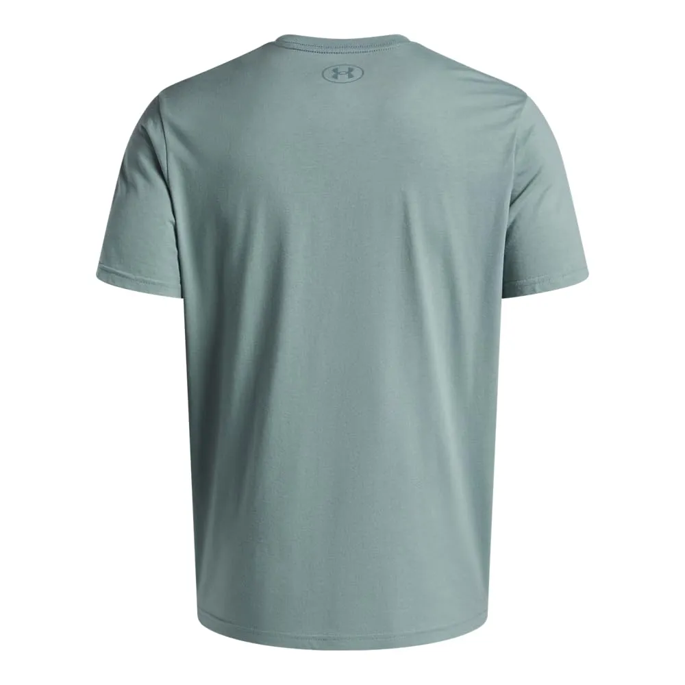 Under Armour Men's Left Chest Logo T-Shirt - Serpentine/Jasper Blue - S - immagine 4