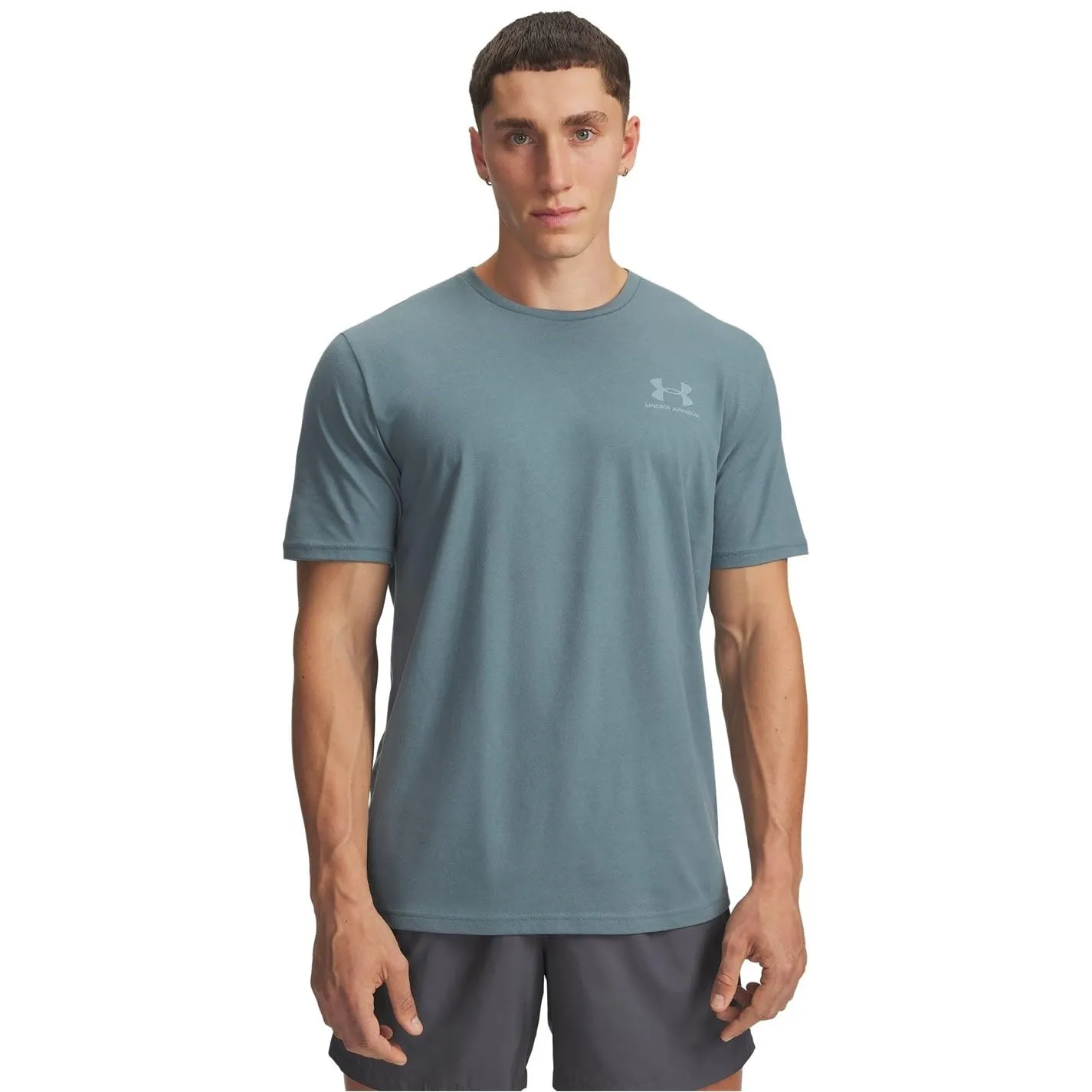 Under Armour Men's Left Chest Logo T-Shirt - Jasper Blue/Serpentine - M - immagine 2