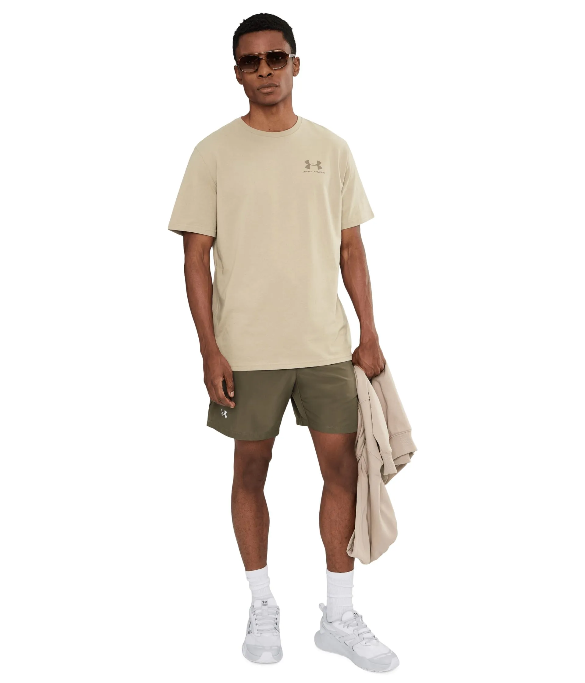 Under Armour Men's Left Chest Logo T-Shirt - City Khaki/Taupe Dusk - XXL - immagine 2