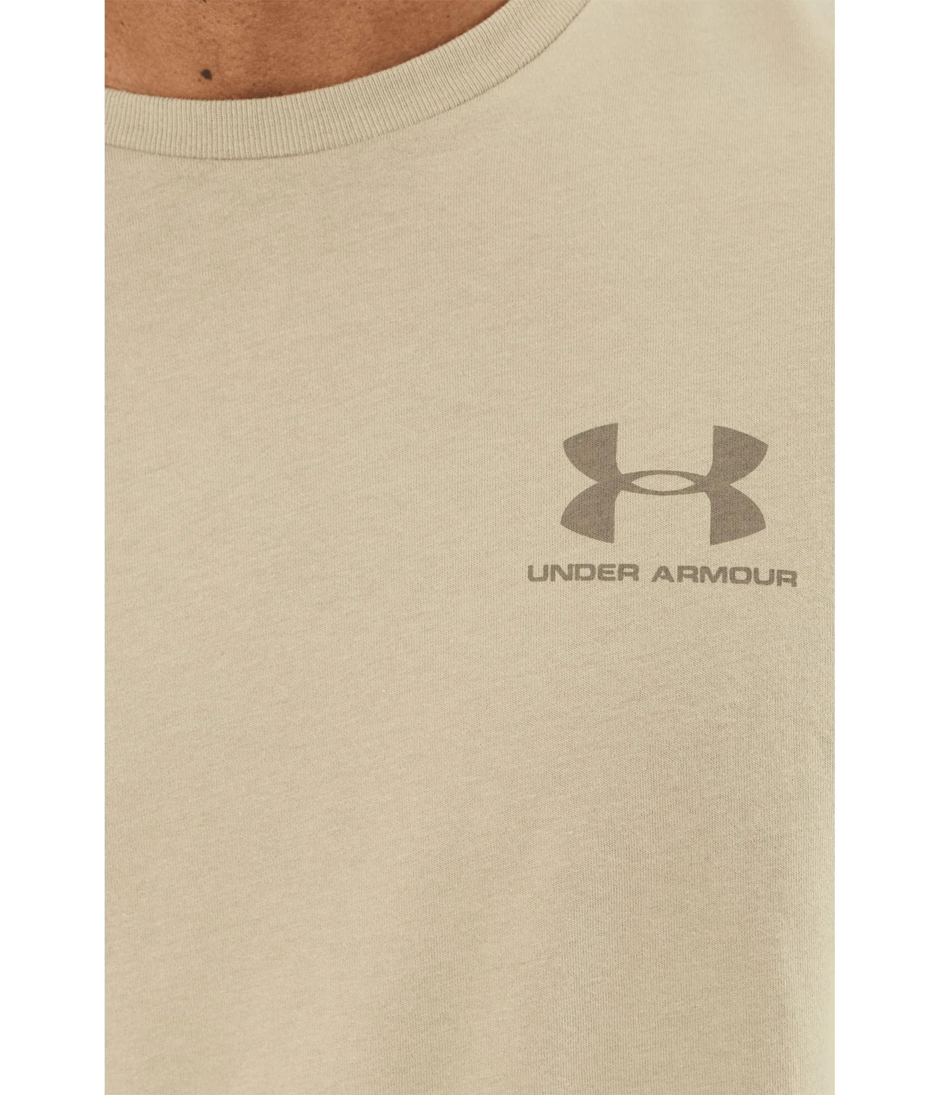 Under Armour Men's Left Chest Logo T-Shirt - City Khaki/Taupe Dusk - XXL - immagine 6