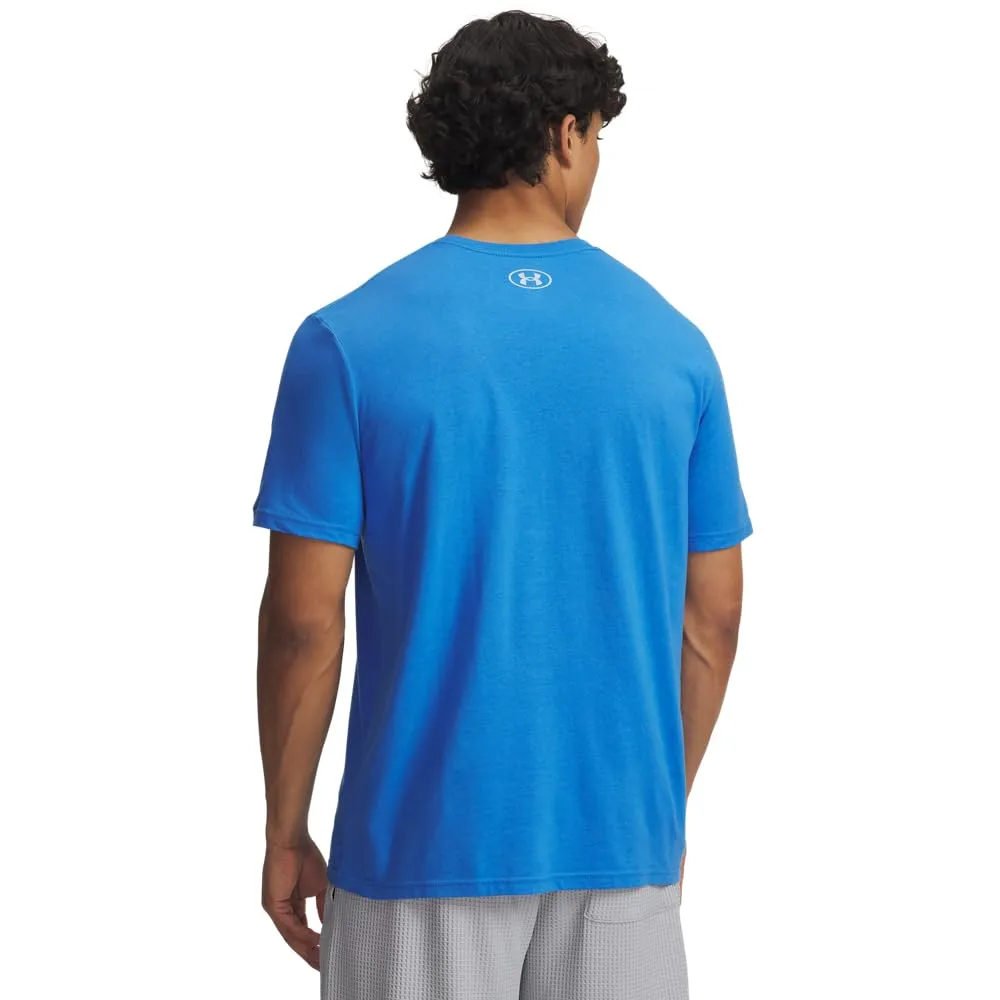 Under Armour Men's Left Chest Logo T-Shirt - Blue Atlantis/Blue Calm - S - immagine 2
