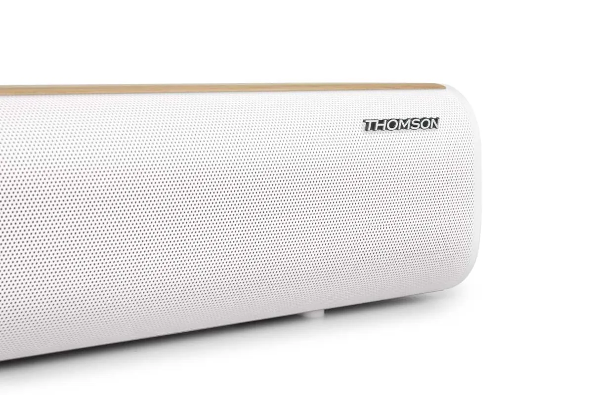 Thomson SB401BT Soundbar 200W - Bluetooth 5.0, Ingresso Ottico, USB & AUX - Bianco & Legno - immagine 2