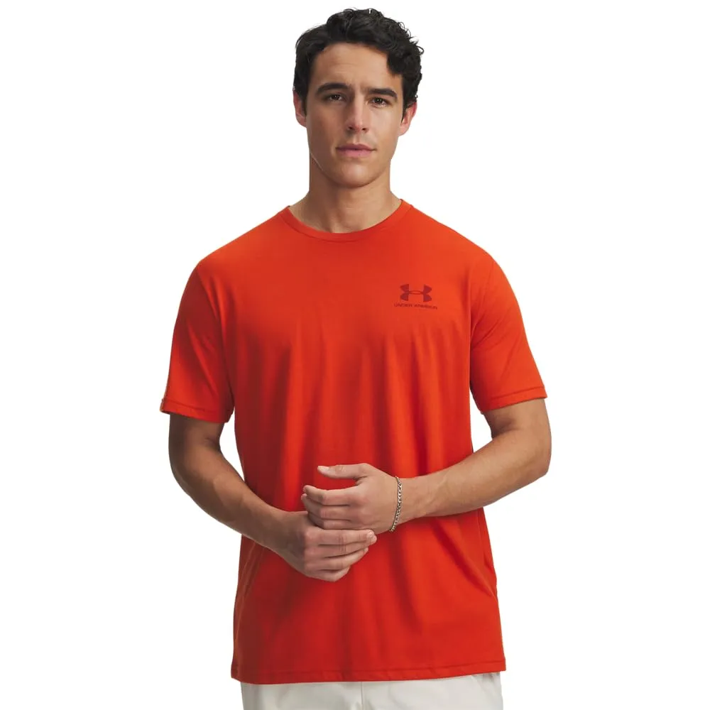 Under Armour Men's Left Chest Logo T-Shirt - Surplus Orange/Cinna Red - M - immagine 1