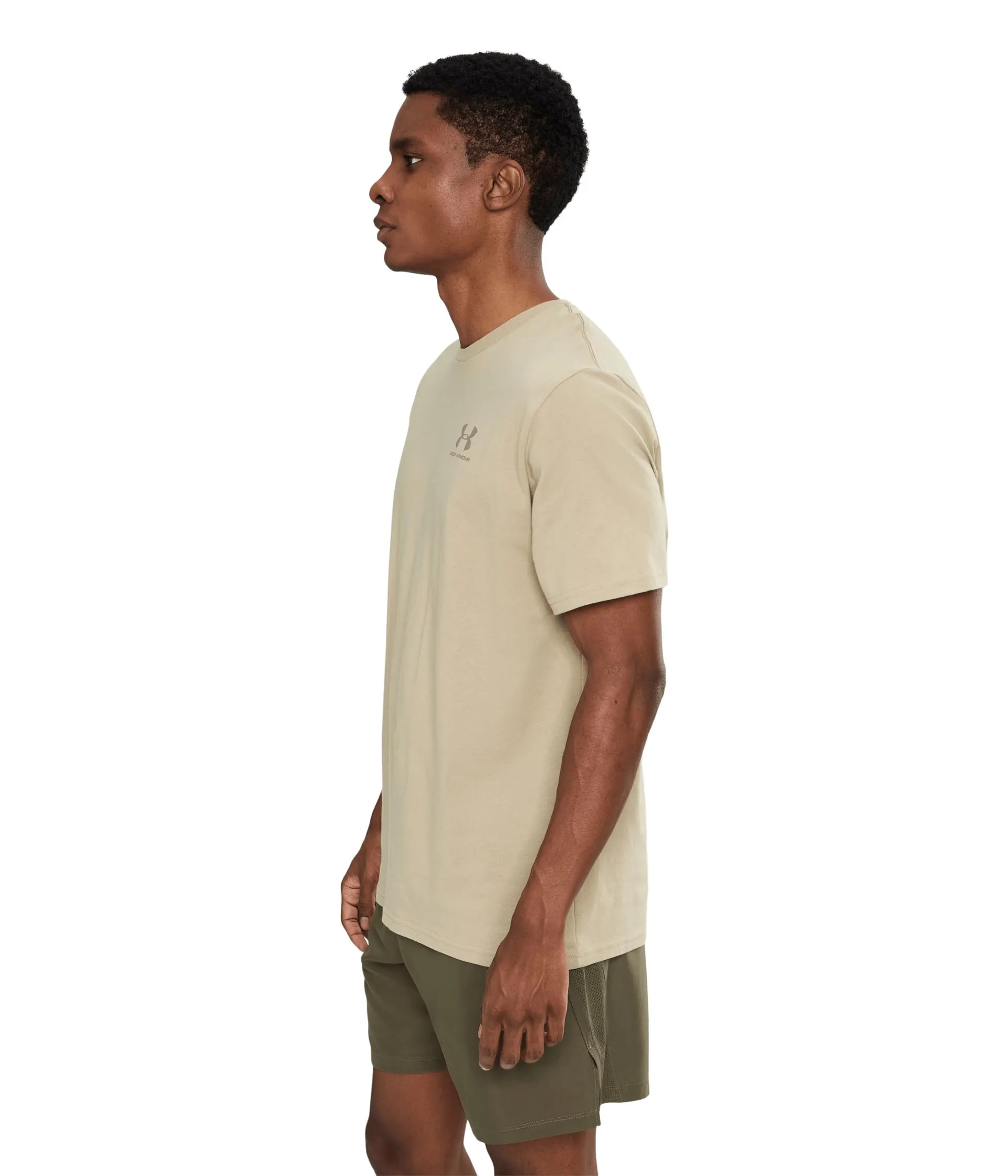 Under Armour Men's Left Chest Logo T-Shirt - City Khaki/Taupe Dusk - S - immagine 4