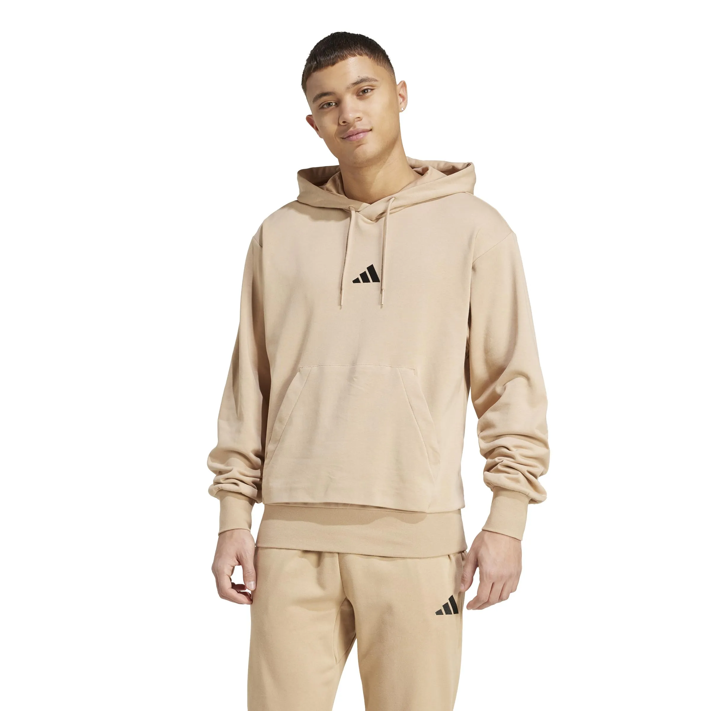 Adidas Essentials Feelcozy French Terry Hoodie - Warm Sandstone/Black, L - immagine 3