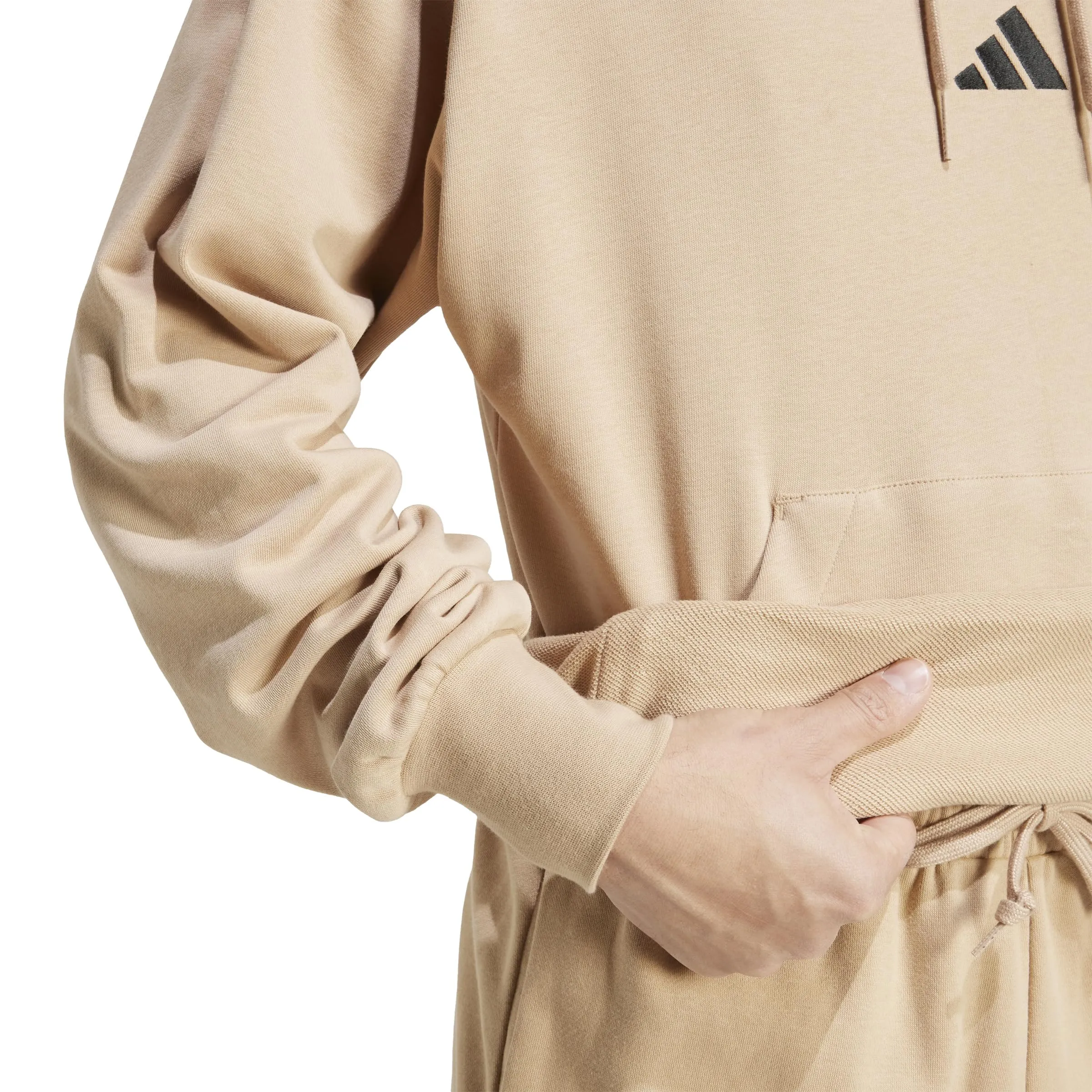 Adidas Essentials Feelcozy French Terry Hoodie - Warm Sandstone/Black, L - immagine 5
