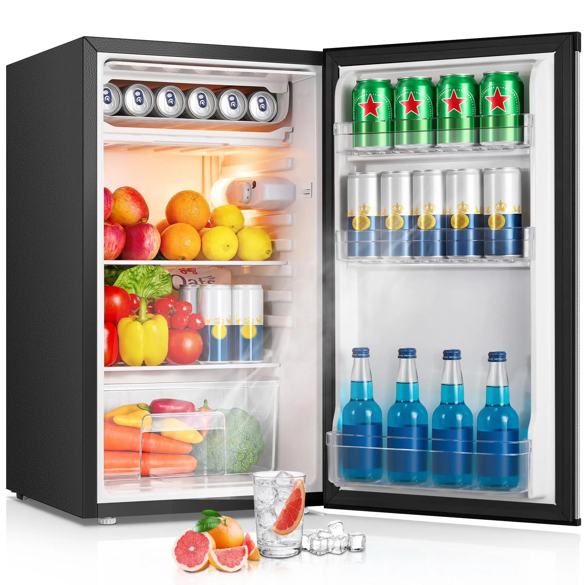FOHERE Frigorifero Piccolo Monoporta 93L con Chiller Box, Argento - immagine 1