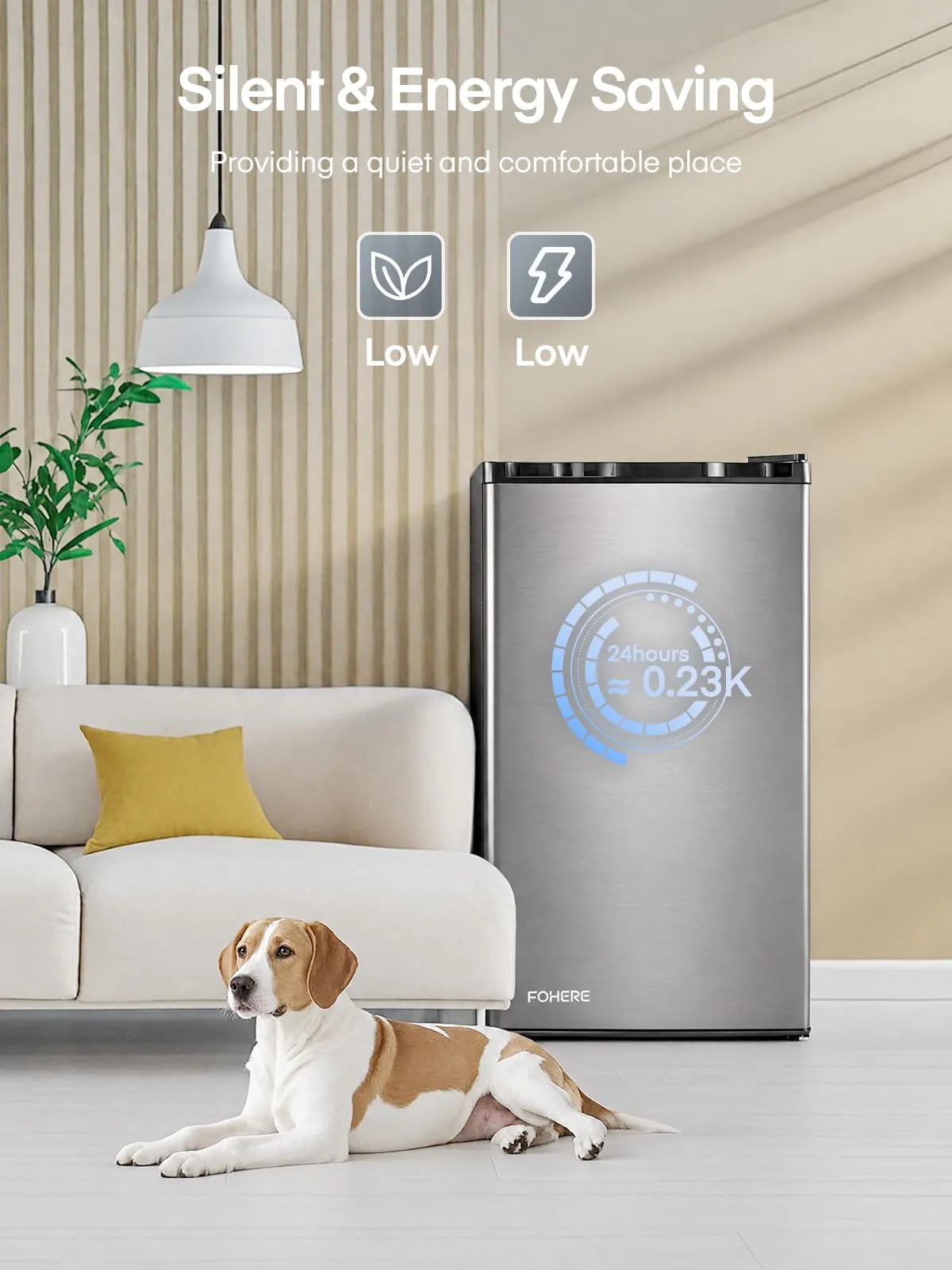 FOHERE Frigorifero Piccolo Monoporta 93L con Chiller Box, Argento - immagine 4