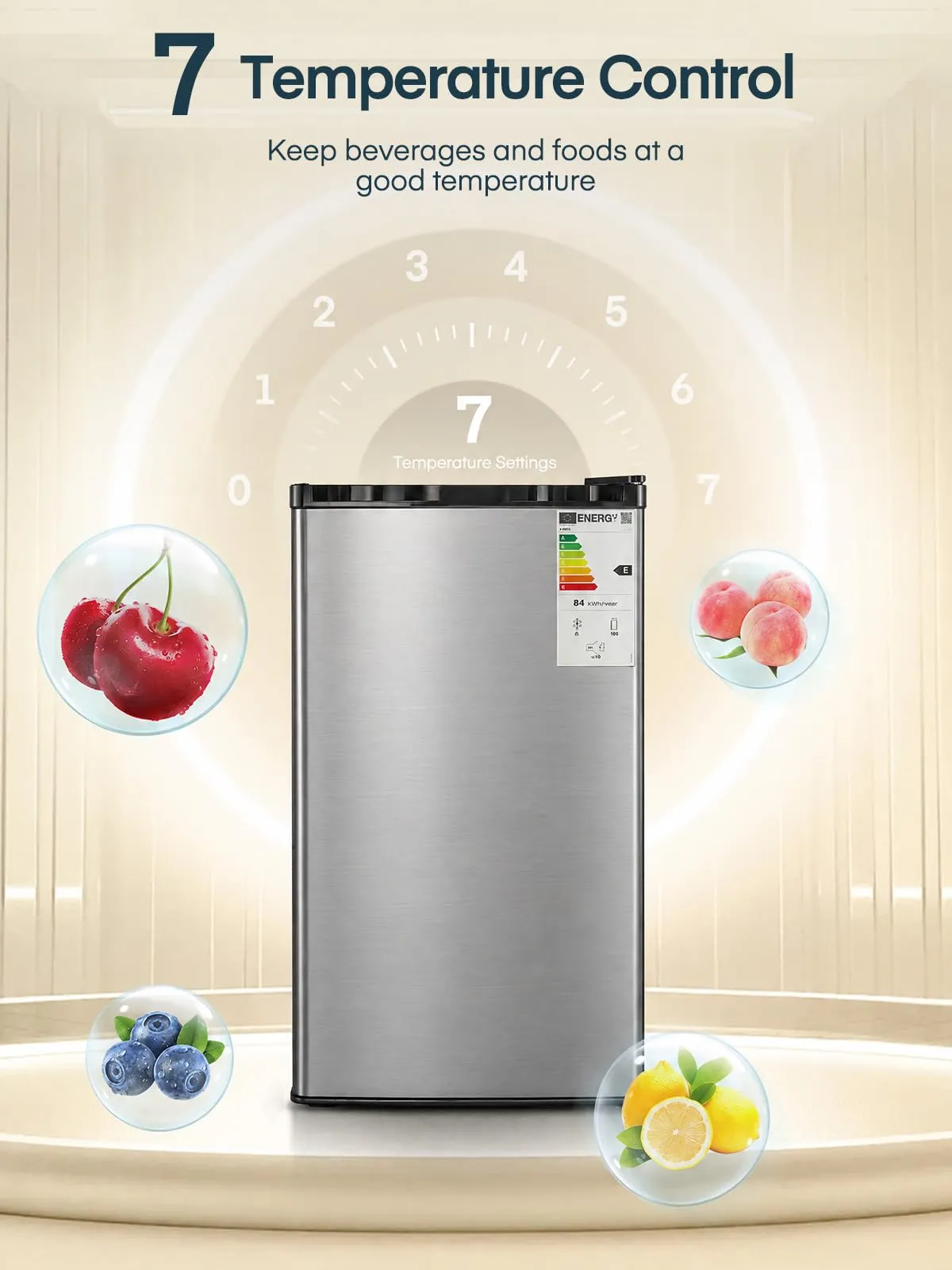 FOHERE Frigorifero Piccolo Monoporta 93L con Chiller Box, Argento - immagine 6