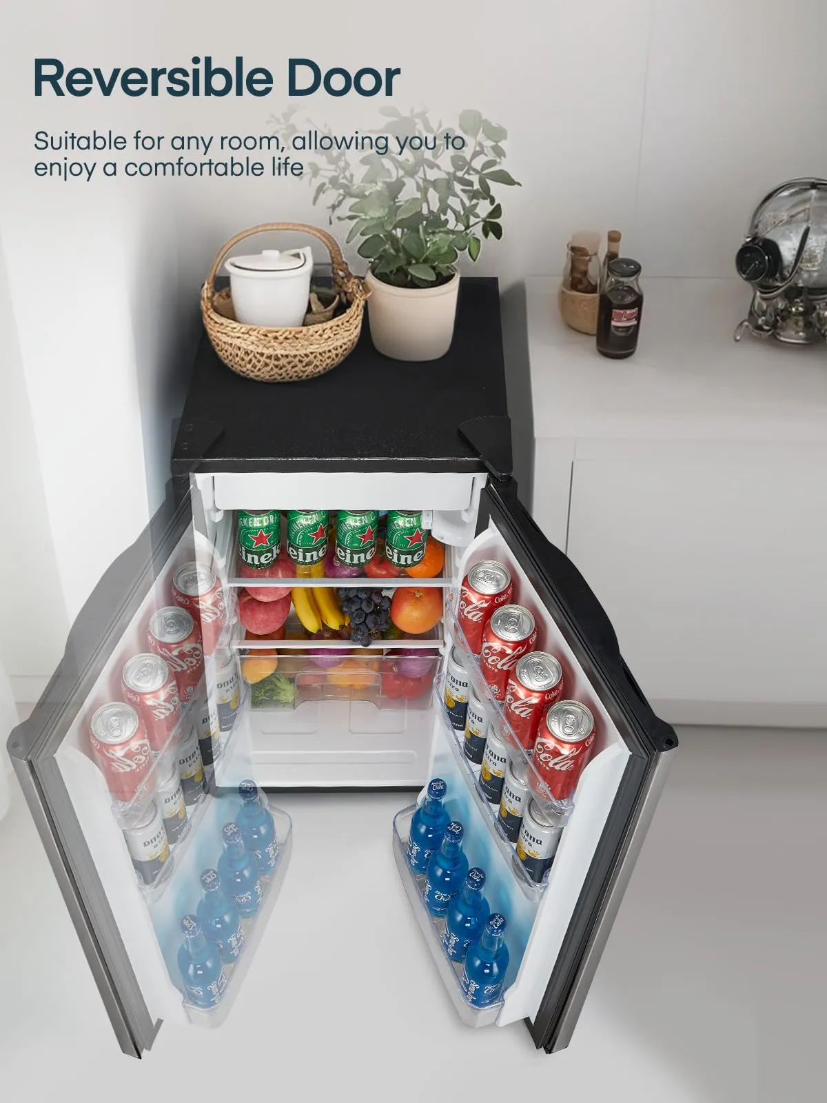 FOHERE Frigorifero Piccolo Monoporta 93L con Chiller Box, Argento - immagine 7