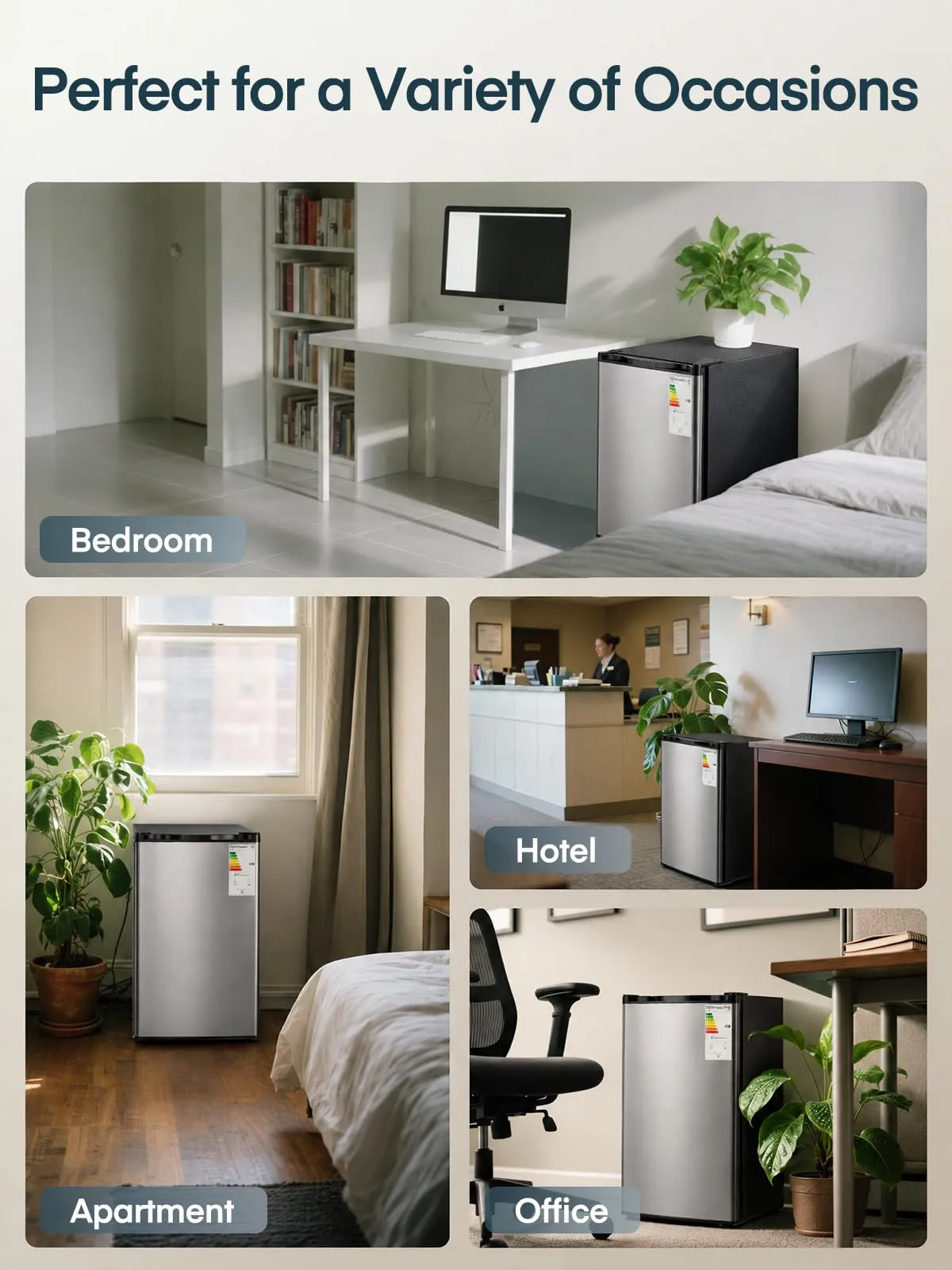 FOHERE Frigorifero Piccolo Monoporta 93L con Chiller Box, Argento - immagine 8