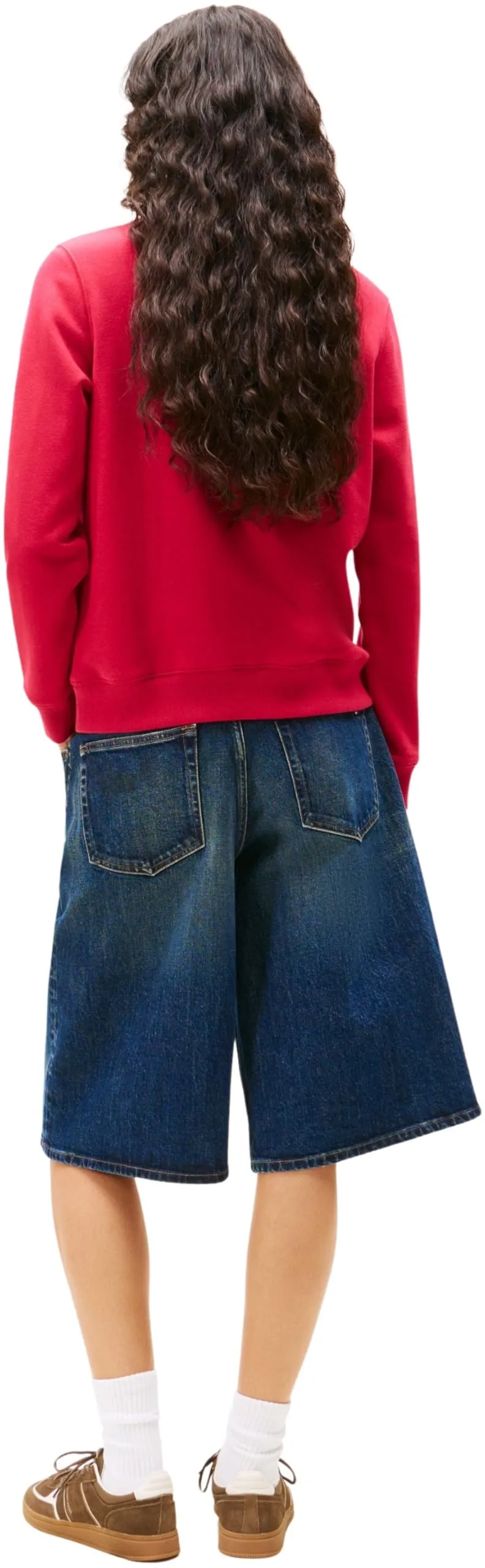 Tommy Jeans Tjw Reg S Flag Crew DW0DW19959 Felpa Pullover Donna, Rosso (Ruby Rhubarb), XS - immagine 2