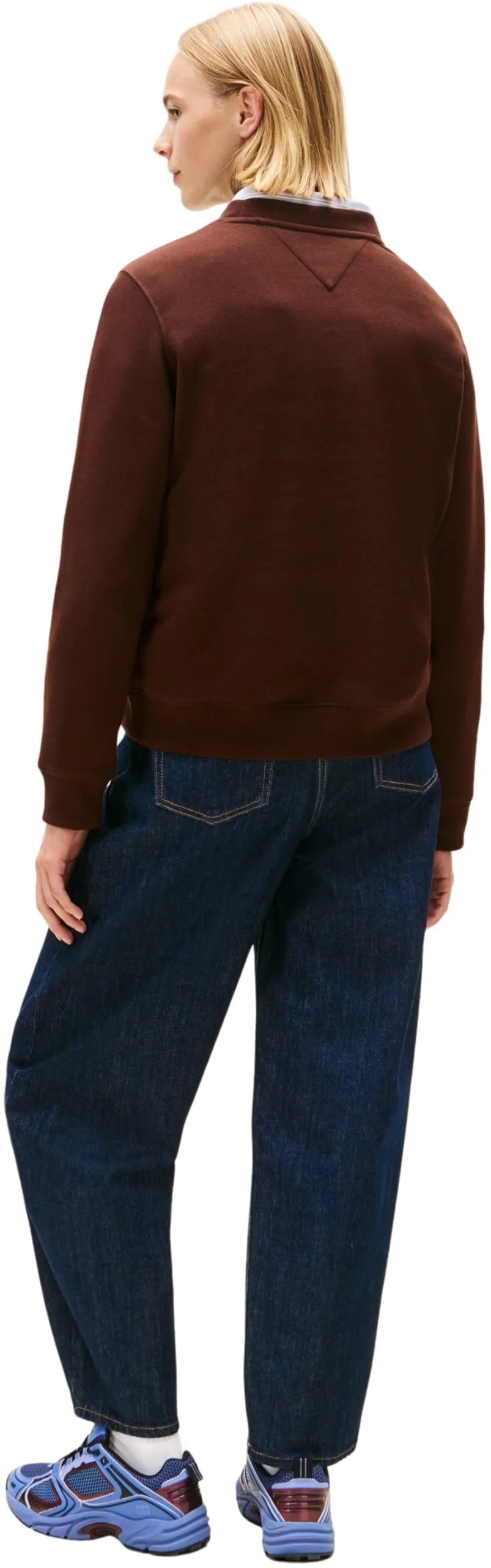 Tommy Jeans Tjw Reg S Flag Crew DW0DW19959 Pullover Hoodie Women's Rich Brown XS - immagine 2