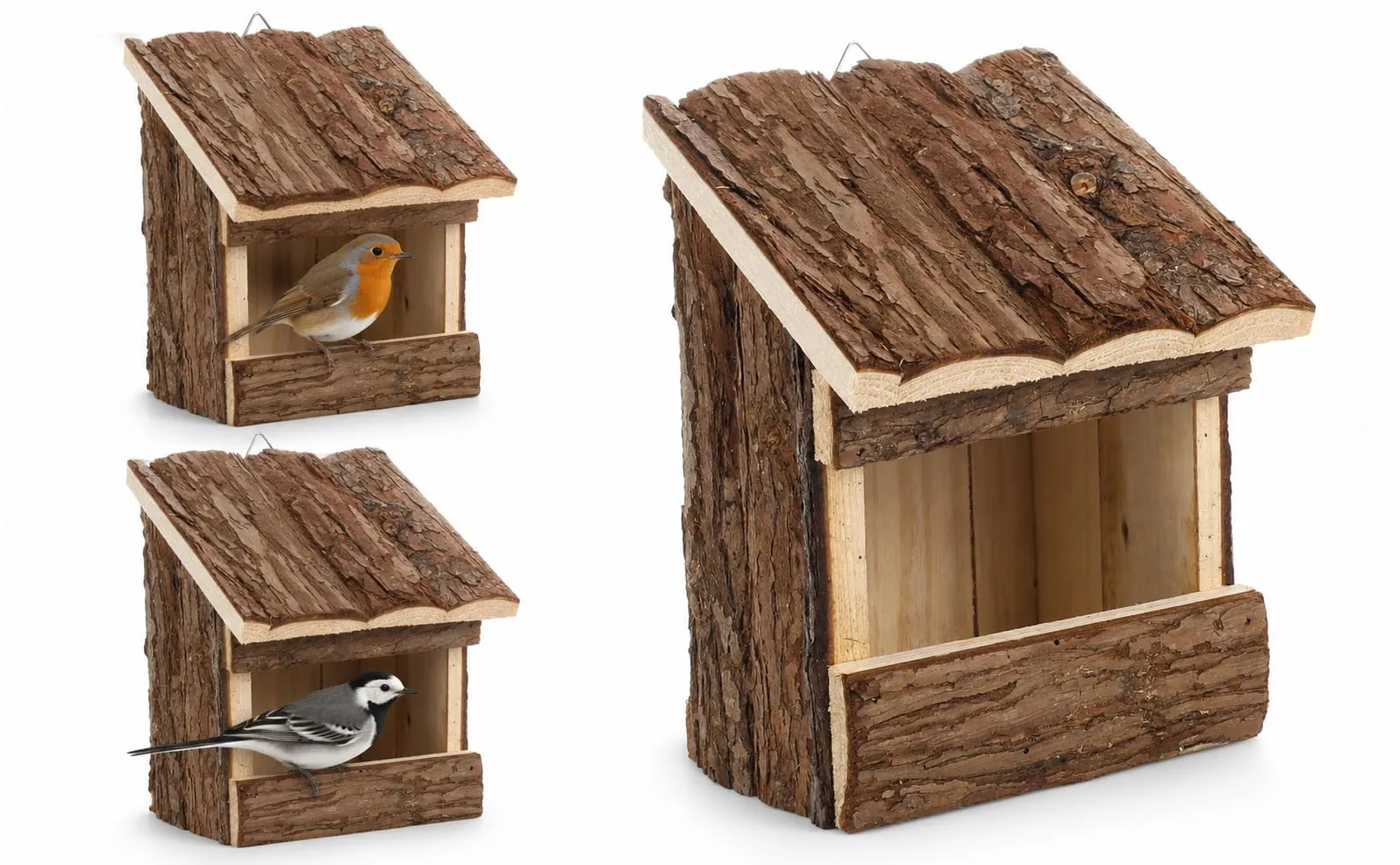 Flamingo Cassetta nido per uccelli in legno Cortesa Inclino, 14x13x20cm, legno di pino certificato FSC - immagine 1
