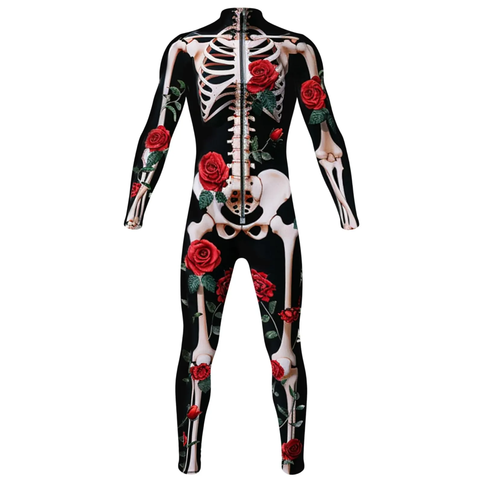 Vhersily Tuta da Donna Scheletro di Halloween Leggings Slim Fit Costume Cosplay 3D - immagine 5