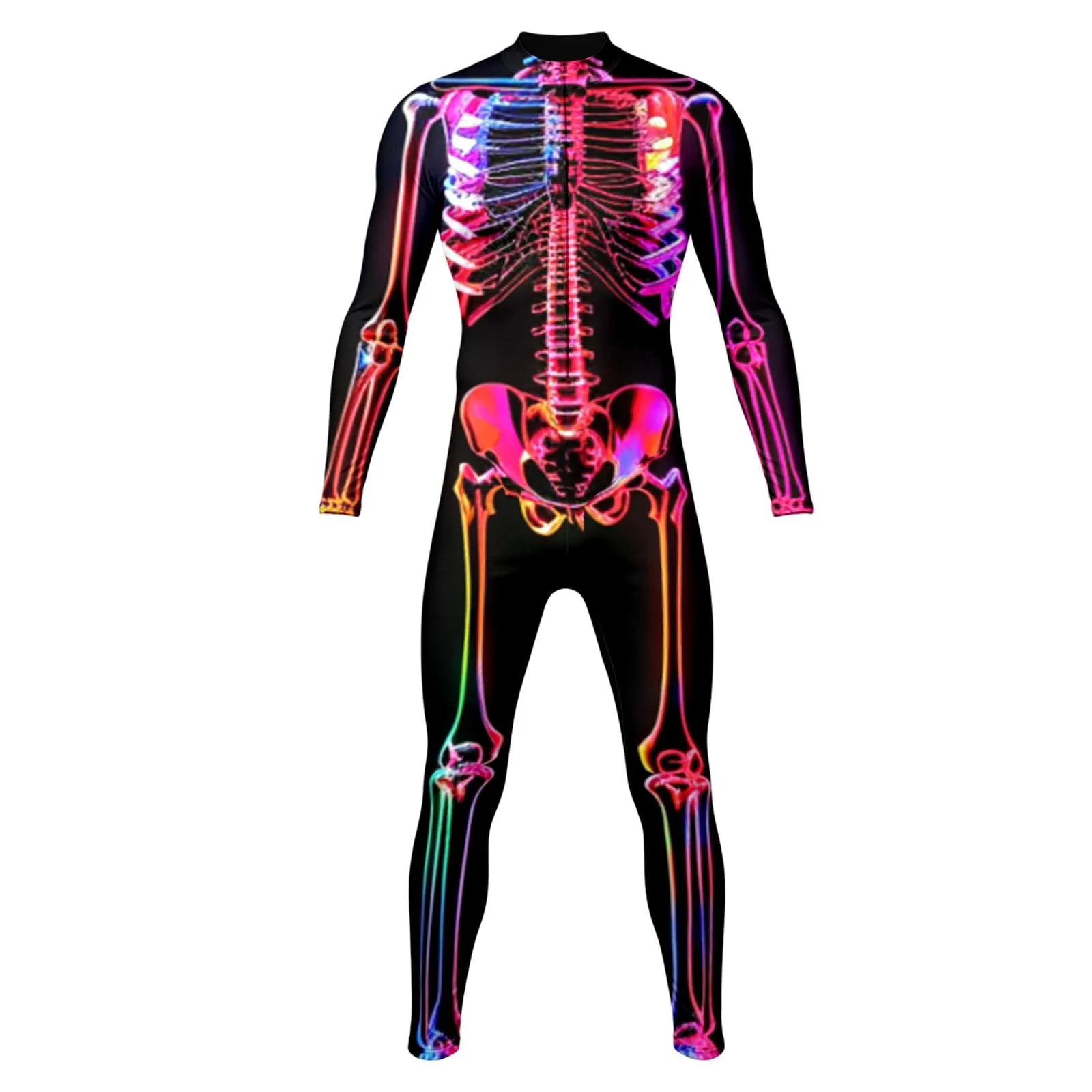 Vhersily Tuta da Donna Scheletro di Halloween Leggings Slim Fit Costume Cosplay 3D - immagine 4