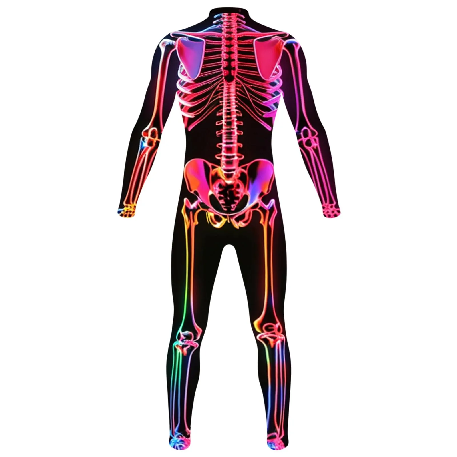 Vhersily Tuta da Donna Scheletro di Halloween Leggings Slim Fit Costume Cosplay 3D - immagine 5