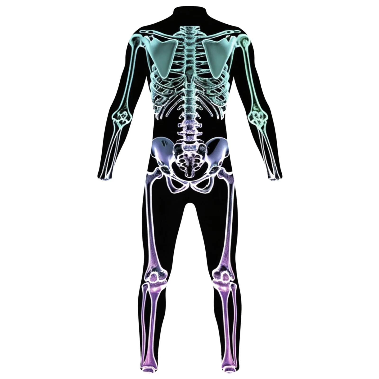 Vhersily Tuta da Donna Scheletro di Halloween Leggings Slim Fit Costume Cosplay 3D - immagine 4