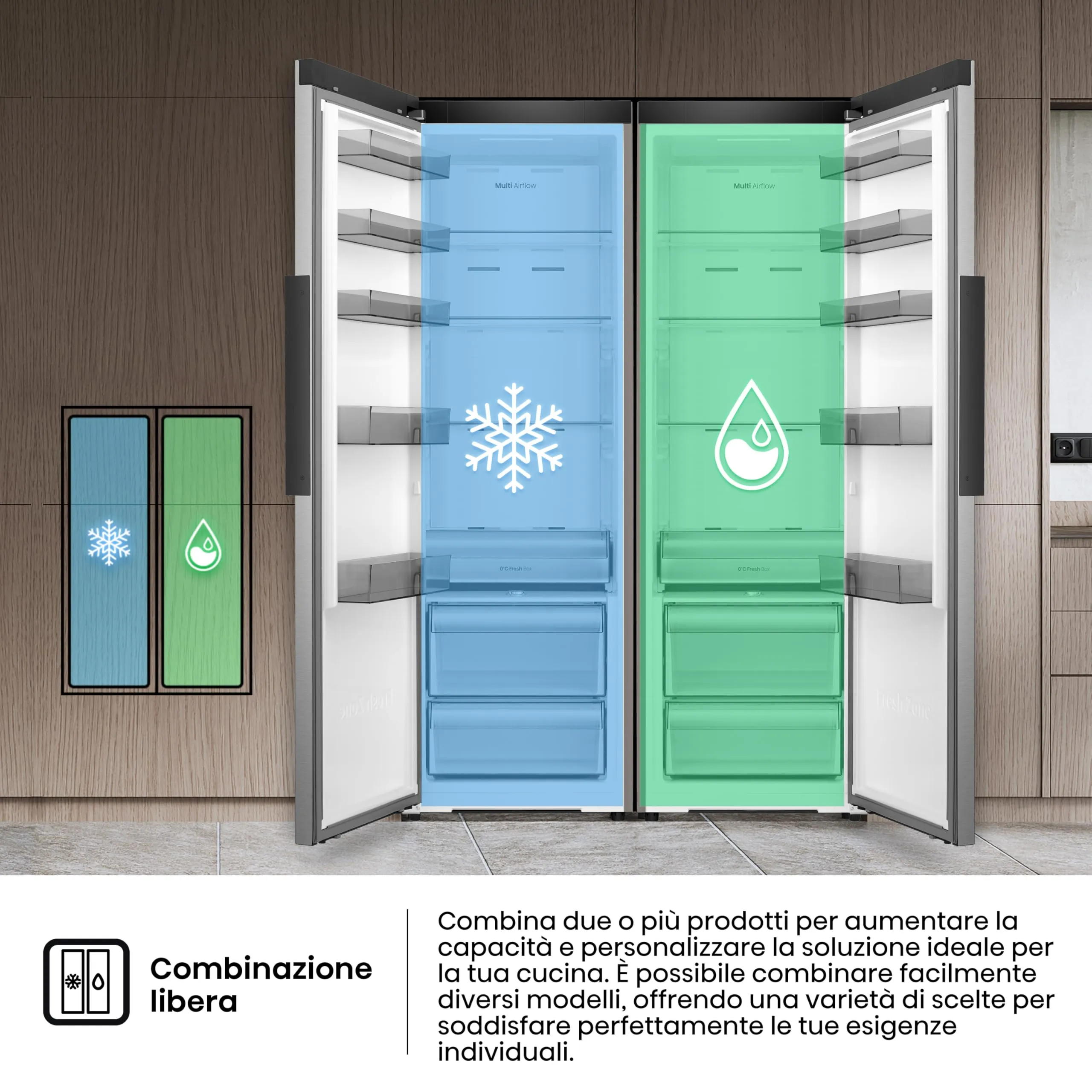 Hisense RL3K370SEIE Frigorifero Monoporta 372 Litri, Total No Frost, Wi-Fi, Classe E, Inox - immagine 6