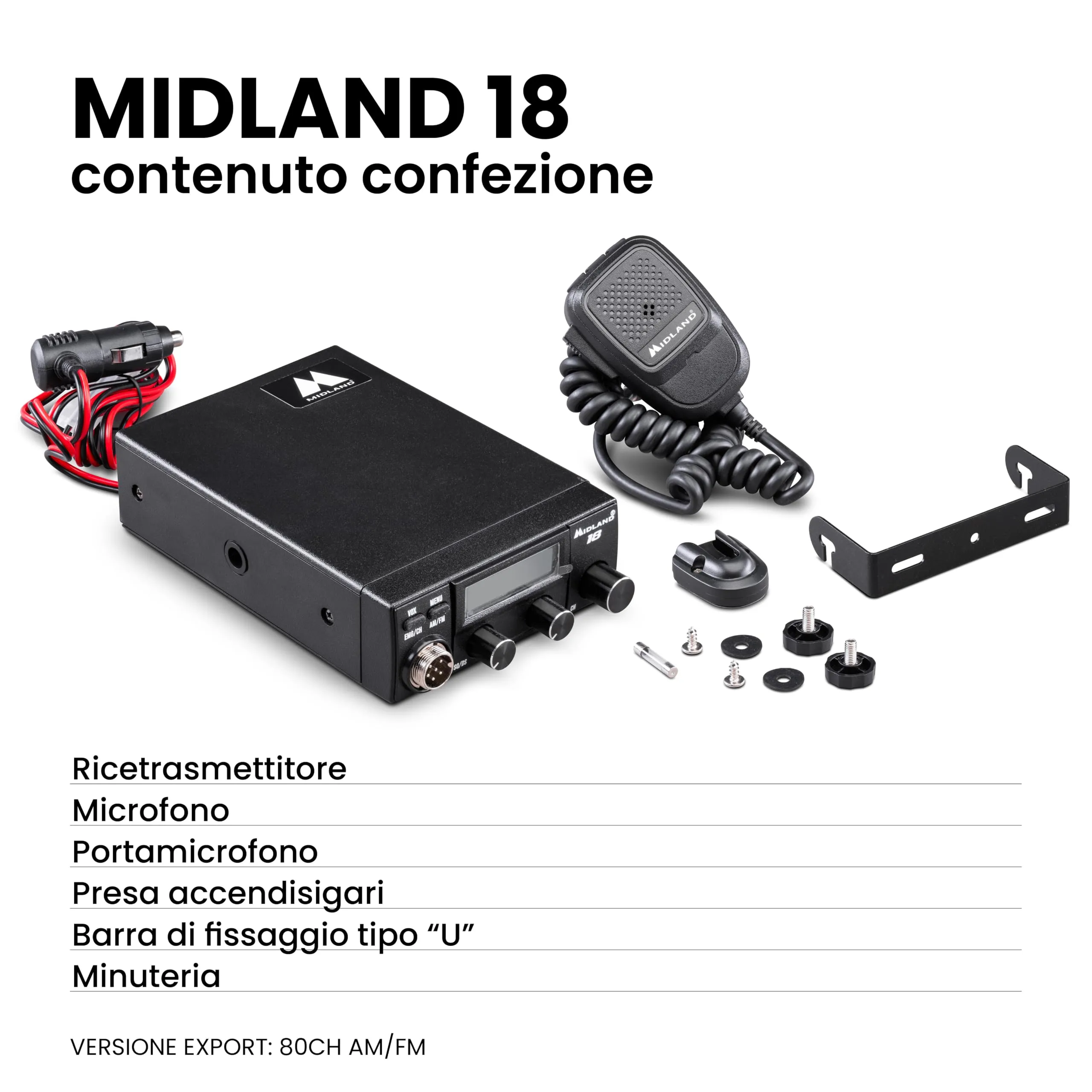 Midland 18 Radio CB Ricetrasmittente Salvaspazio - immagine 6