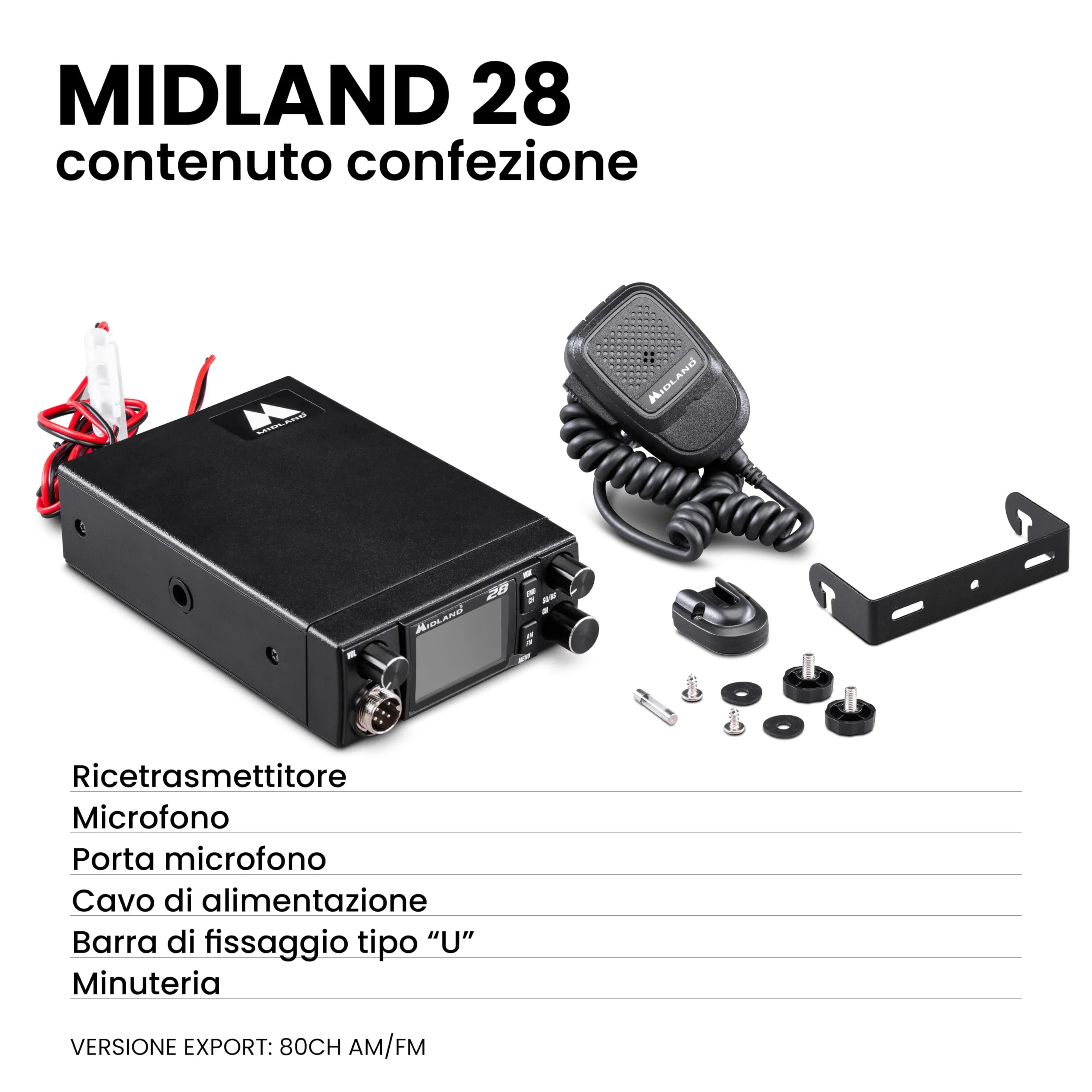 Midland 28 Radio CB Ricetrasmittente Display 2" 7 Toni Retroilluminazione - immagine 6