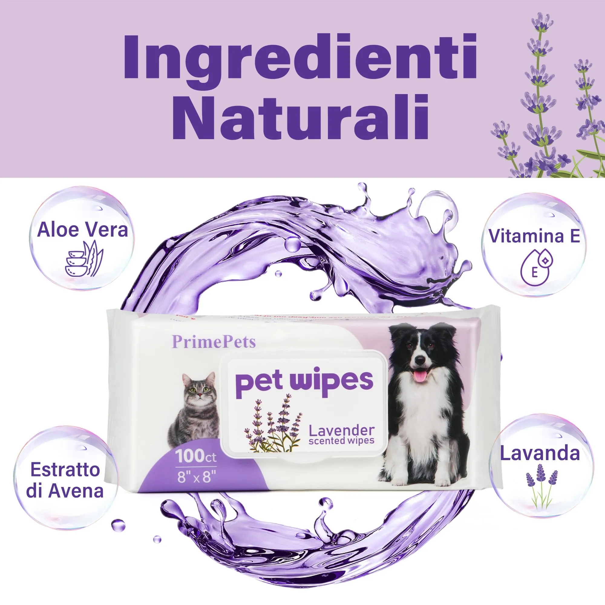 PrimePets Salviette Cane alla Lavanda, 400 Pezzi - immagine 3