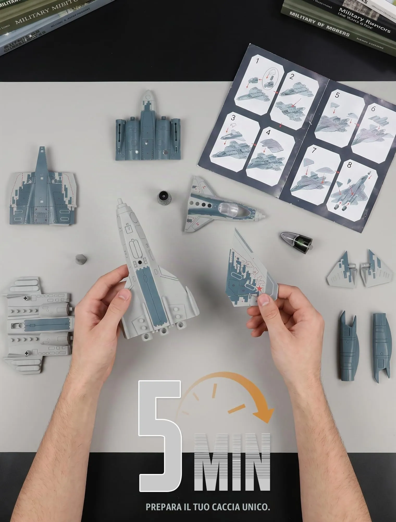 SEBUNAS 1/72 SU-57S Russian Stealth Multi-role Fighter Jet Plastic Model Kit (31 Pieces) - immagine 3