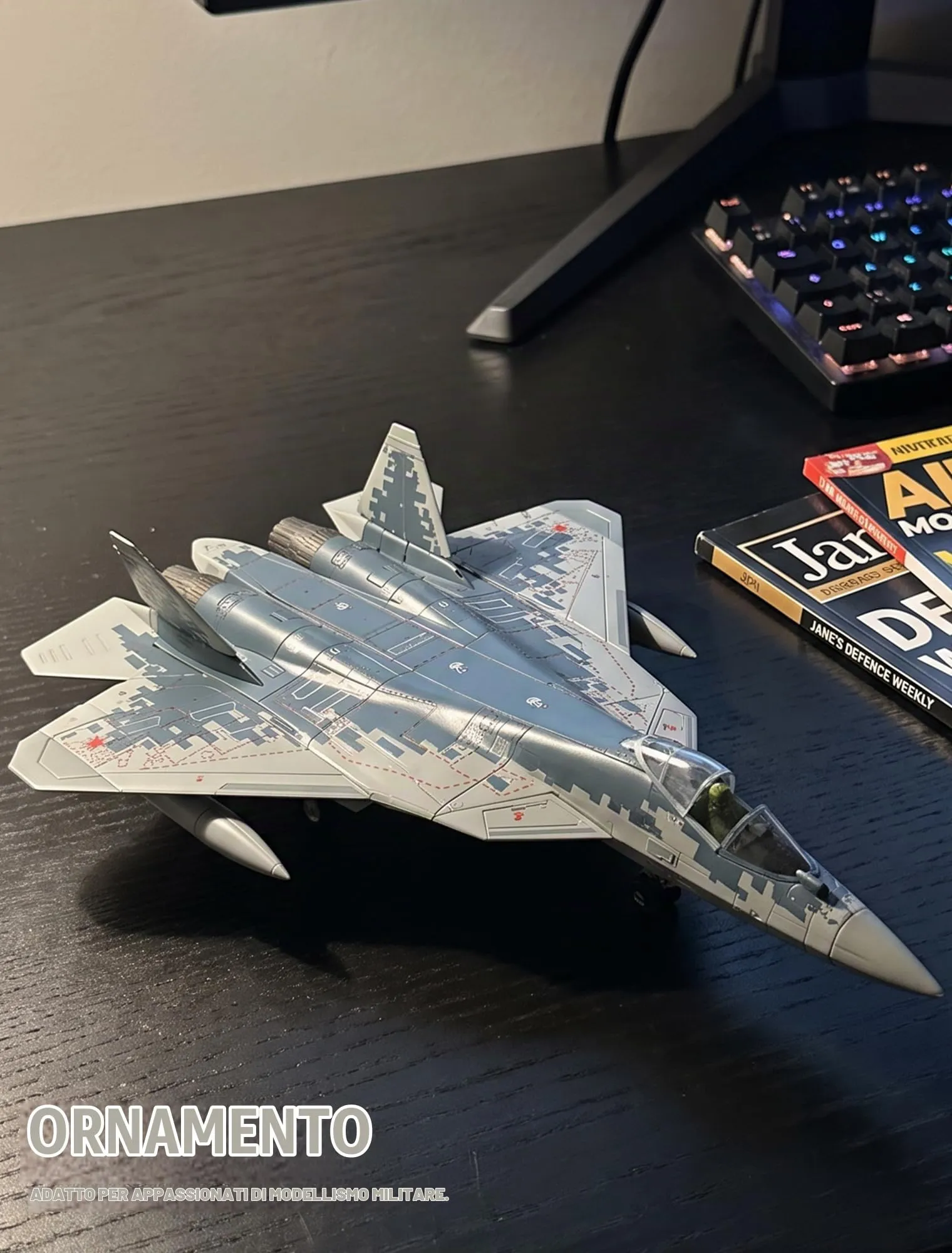 SEBUNAS 1/72 SU-57S Russian Stealth Multi-role Fighter Jet Plastic Model Kit (31 Pieces) - immagine 5