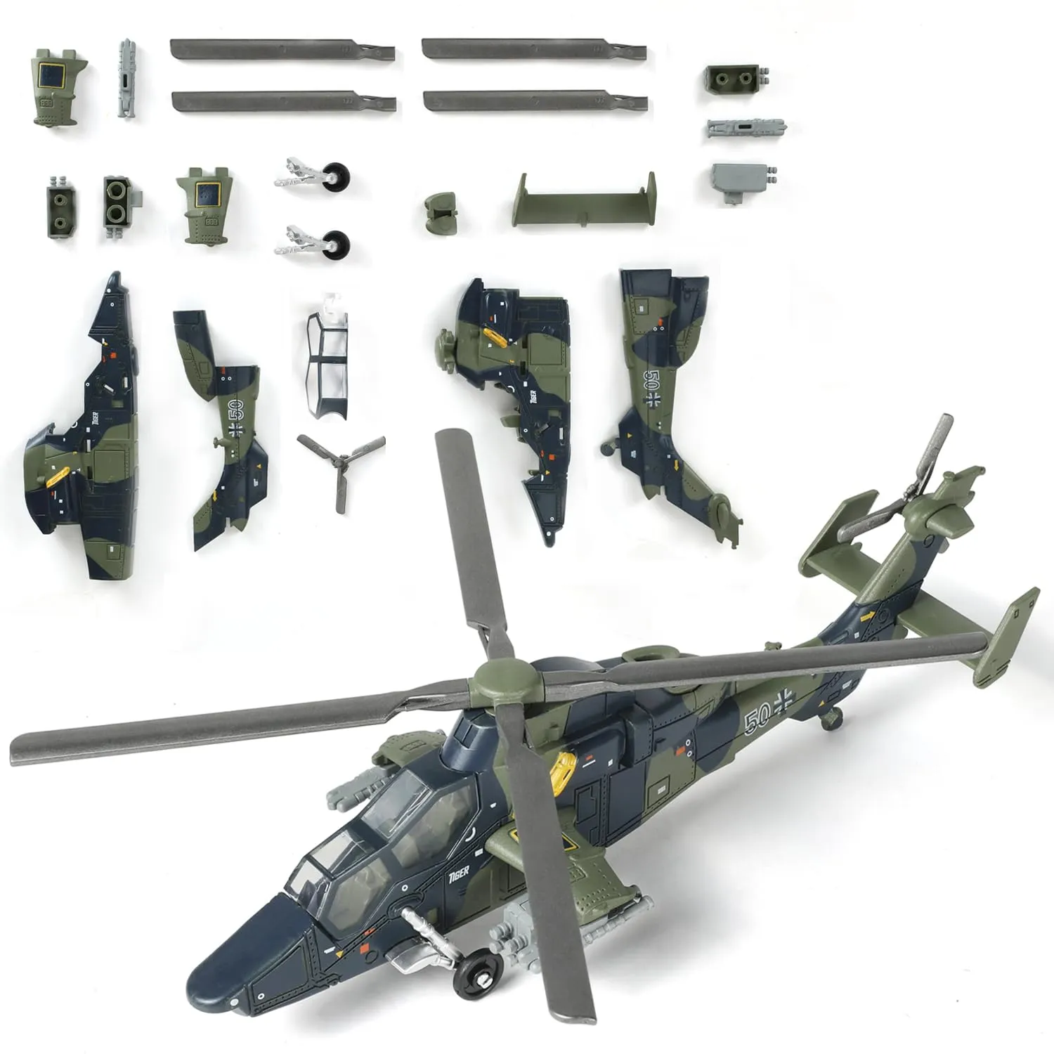 SEBUNAS EC-665 Military Helicopter Model Kit 1:72 Scale, 24 Pieces - immagine 1