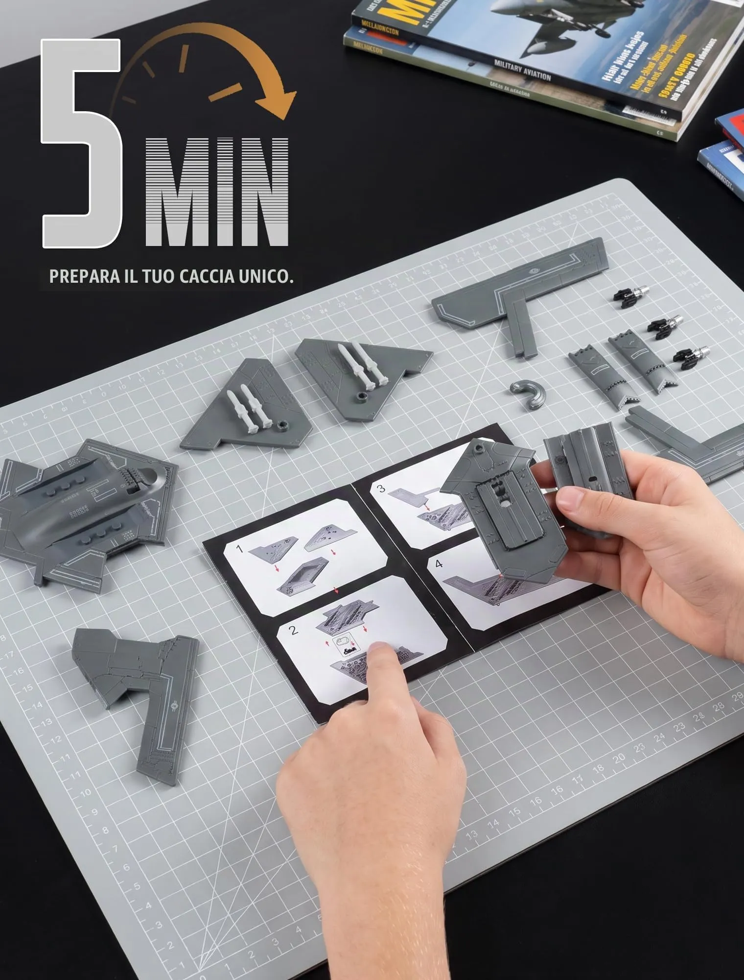 SEBUNAS 1/200 B-2 Spirit USAF Stealth Bomber Plastic Model Kit (20 Pieces) - immagine 3