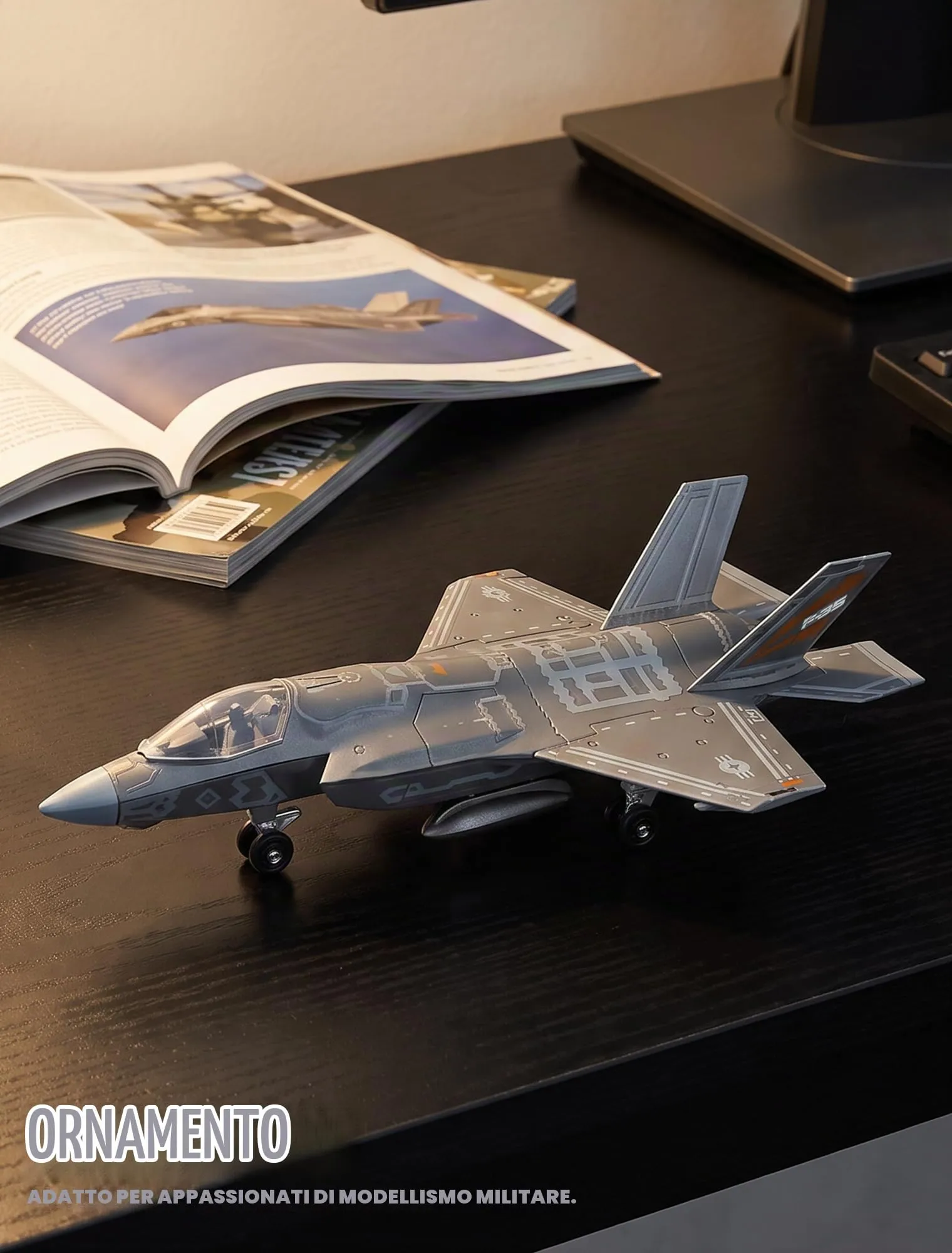 SEBUNAS Modello di Aereo da Caccia F-35 in scala 1:72, Kit in Plastica con Supporto (27 pezzi) - immagine 5