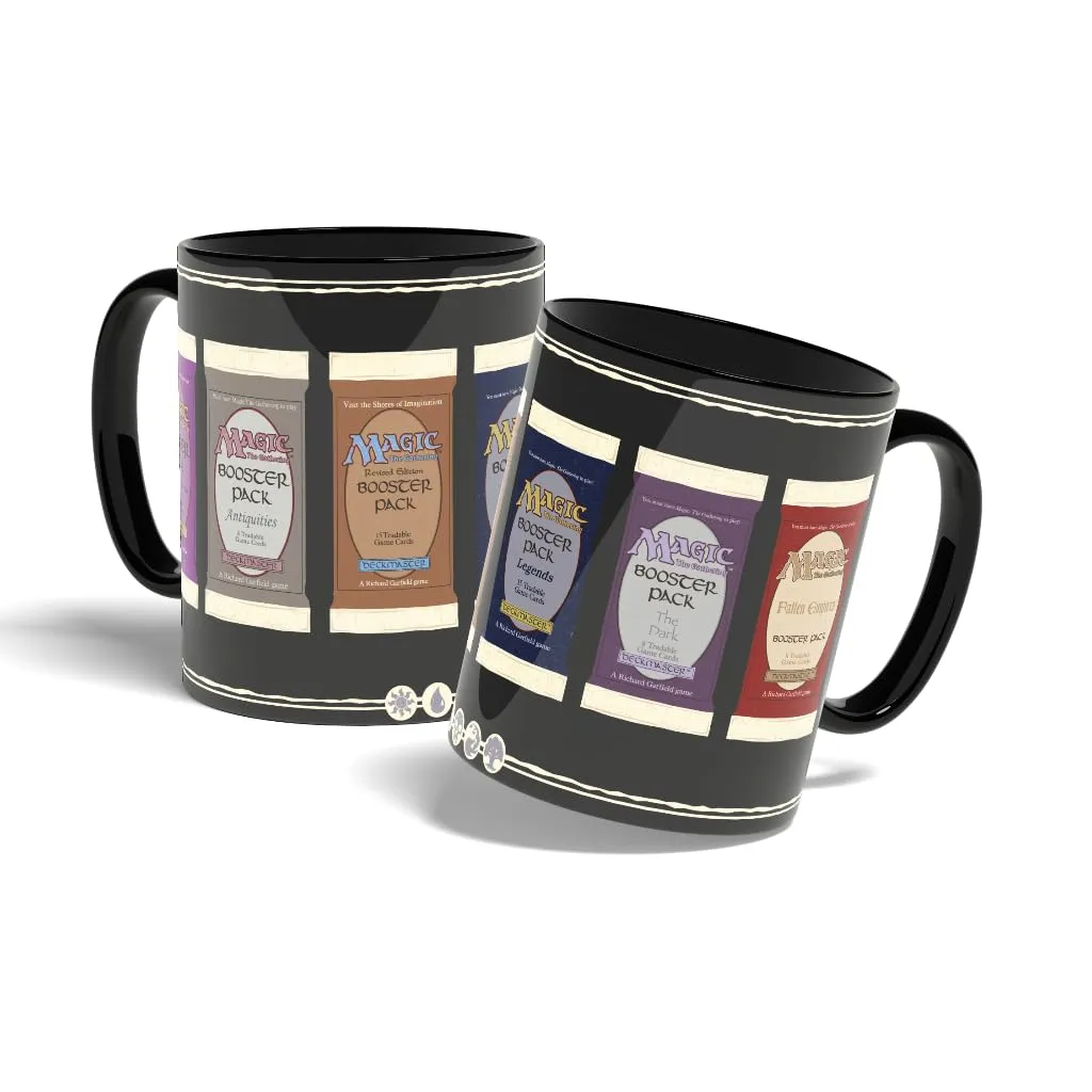 Konix Magic The Gathering Tazza in ceramica, 320 ml, Design Booster Packs, Nero - immagine 1