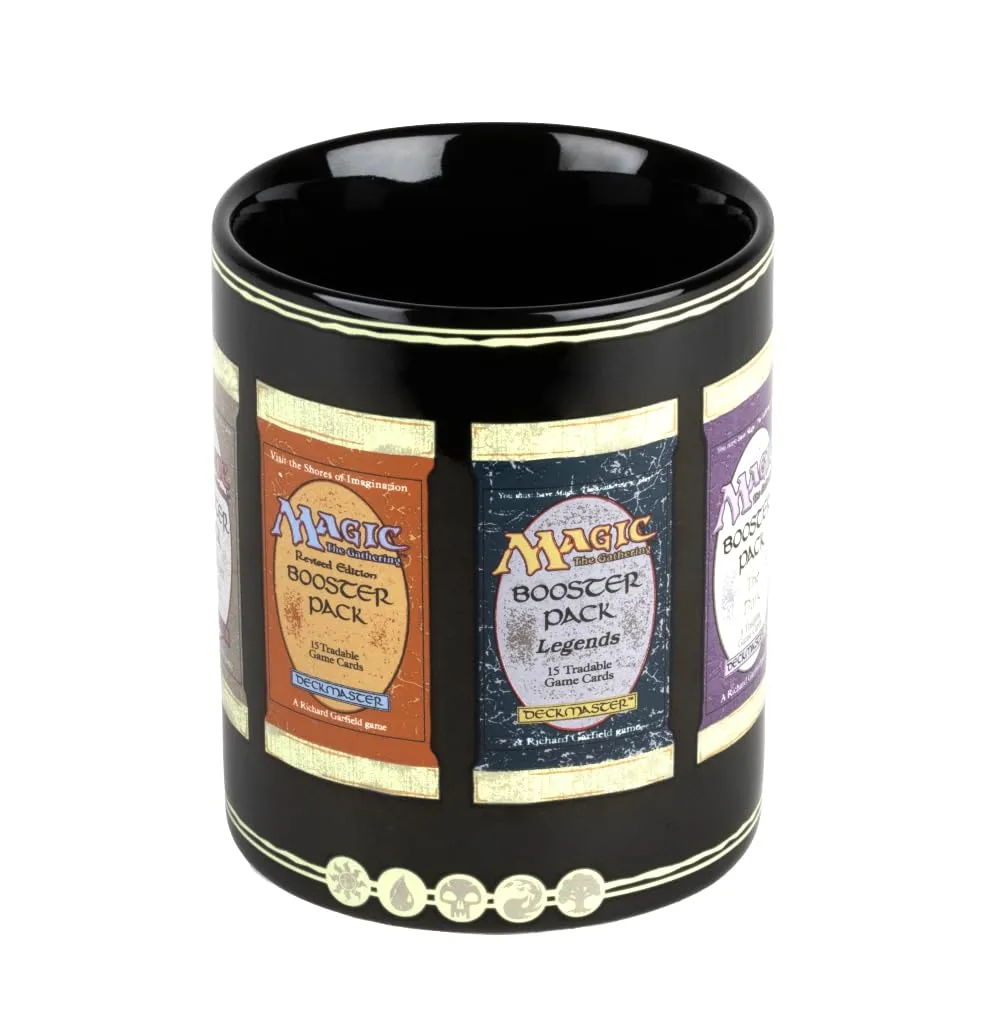 Konix Magic The Gathering Tazza in ceramica, 320 ml, Design Booster Packs, Nero - immagine 2