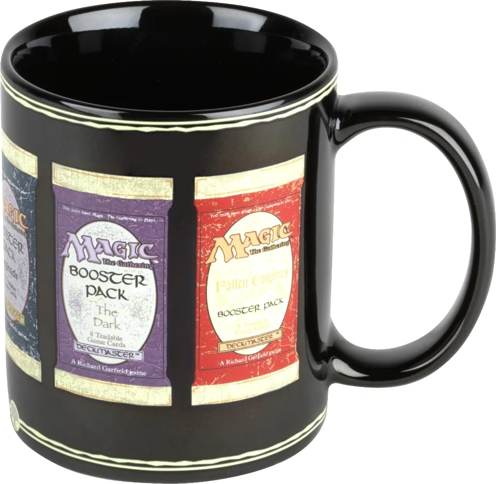 Konix Magic The Gathering Tazza in ceramica, 320 ml, Design Booster Packs, Nero - immagine 3