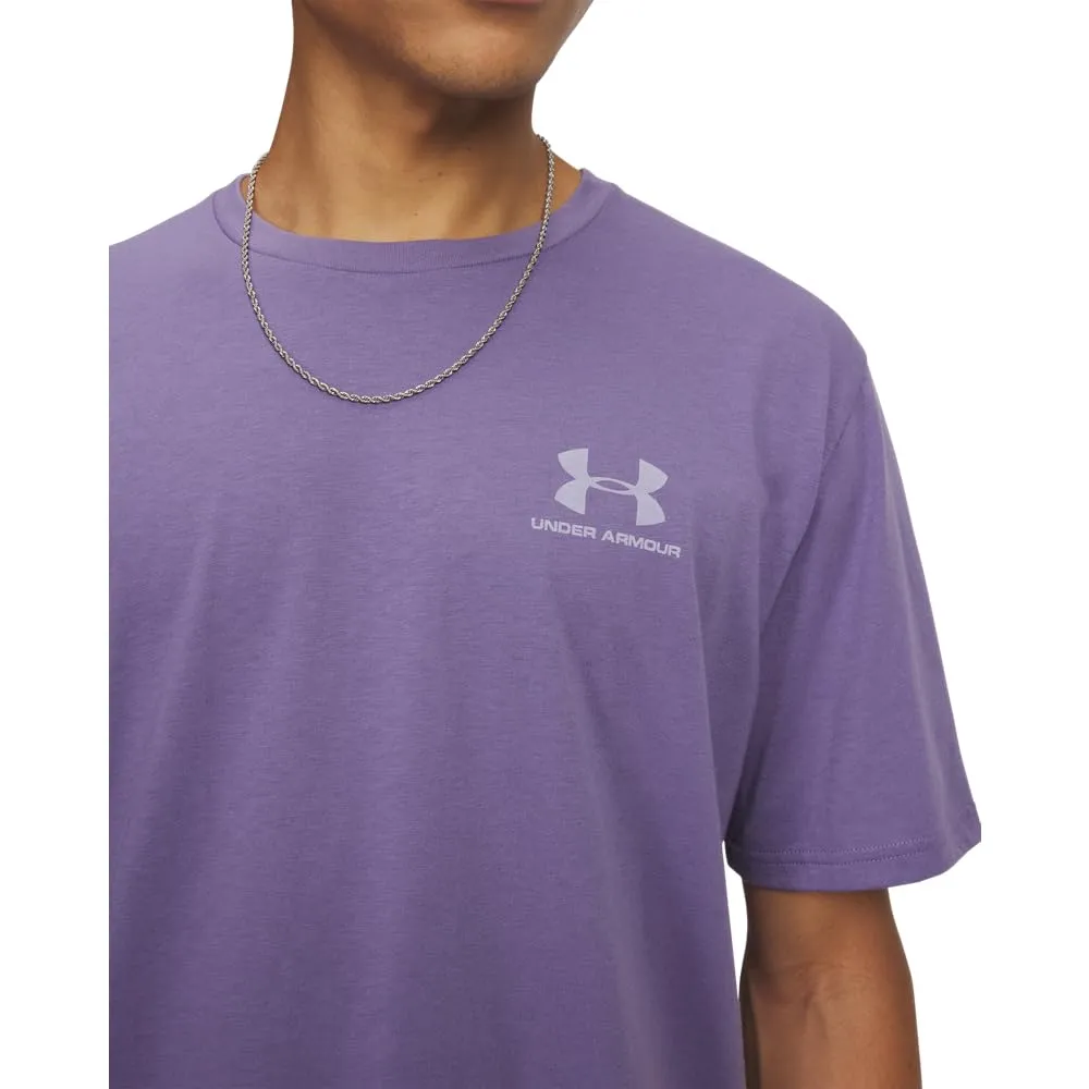 Under Armour Men's Left Chest Logo T-Shirt - Purple Luxe/White - M - immagine 3