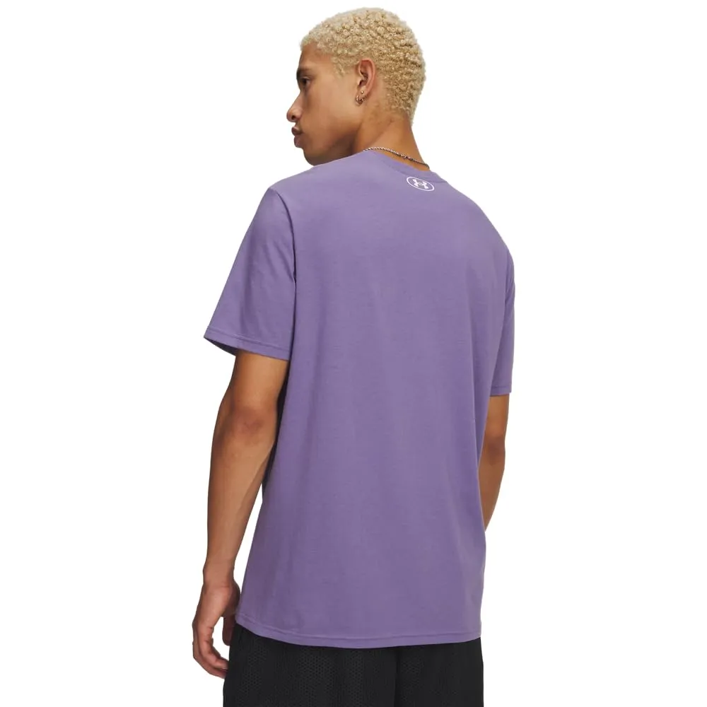 Under Armour Men's Left Chest Logo T-Shirt - Purple Luxe/White - S - immagine 2