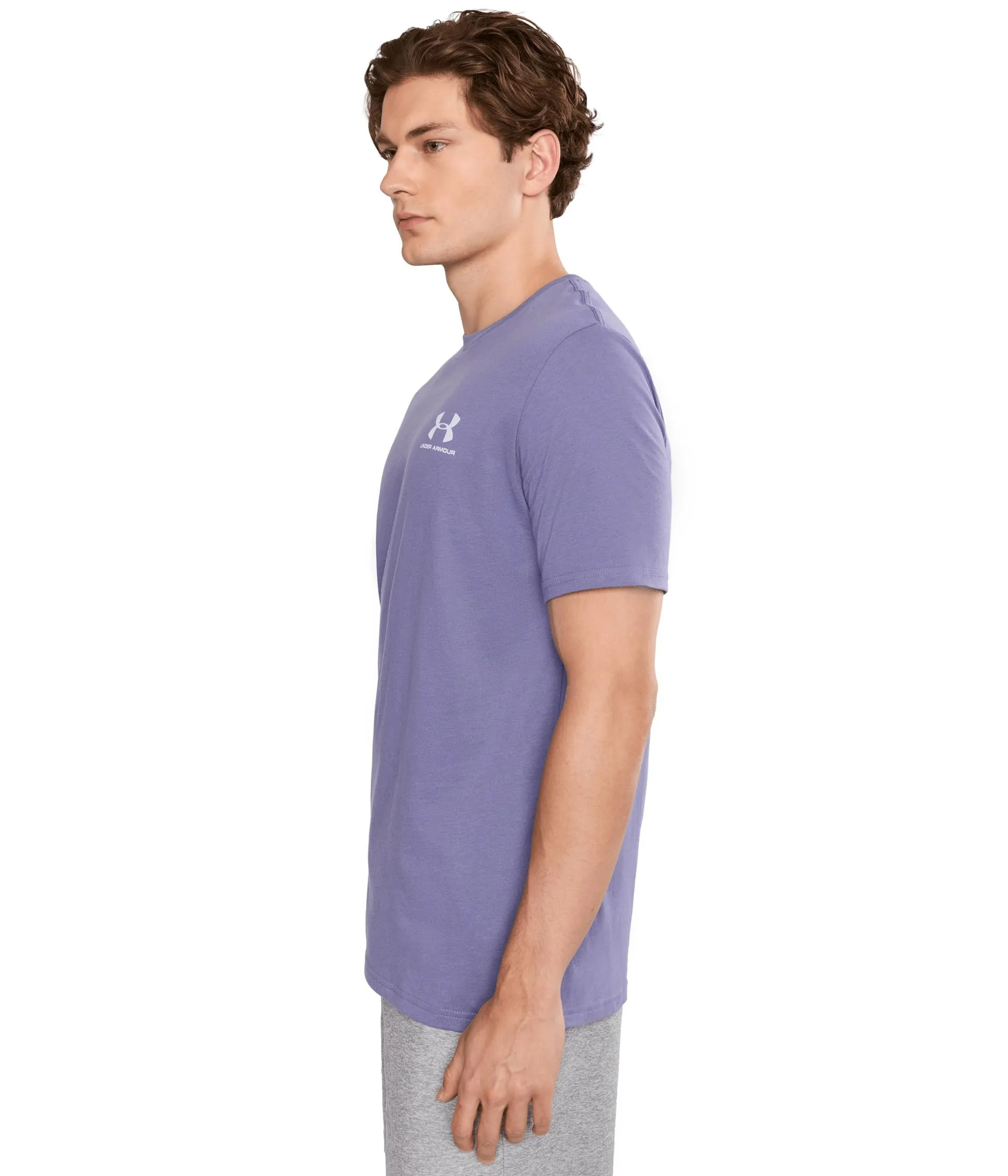 Under Armour Men's Left Chest Logo T-Shirt - Purple Luxe/White - S - immagine 4