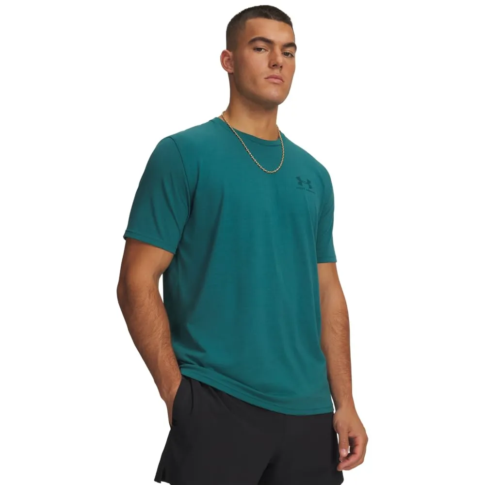 Under Armour Men's Left Chest Logo T-Shirt - Rack Green/Arden Green, S - immagine 1