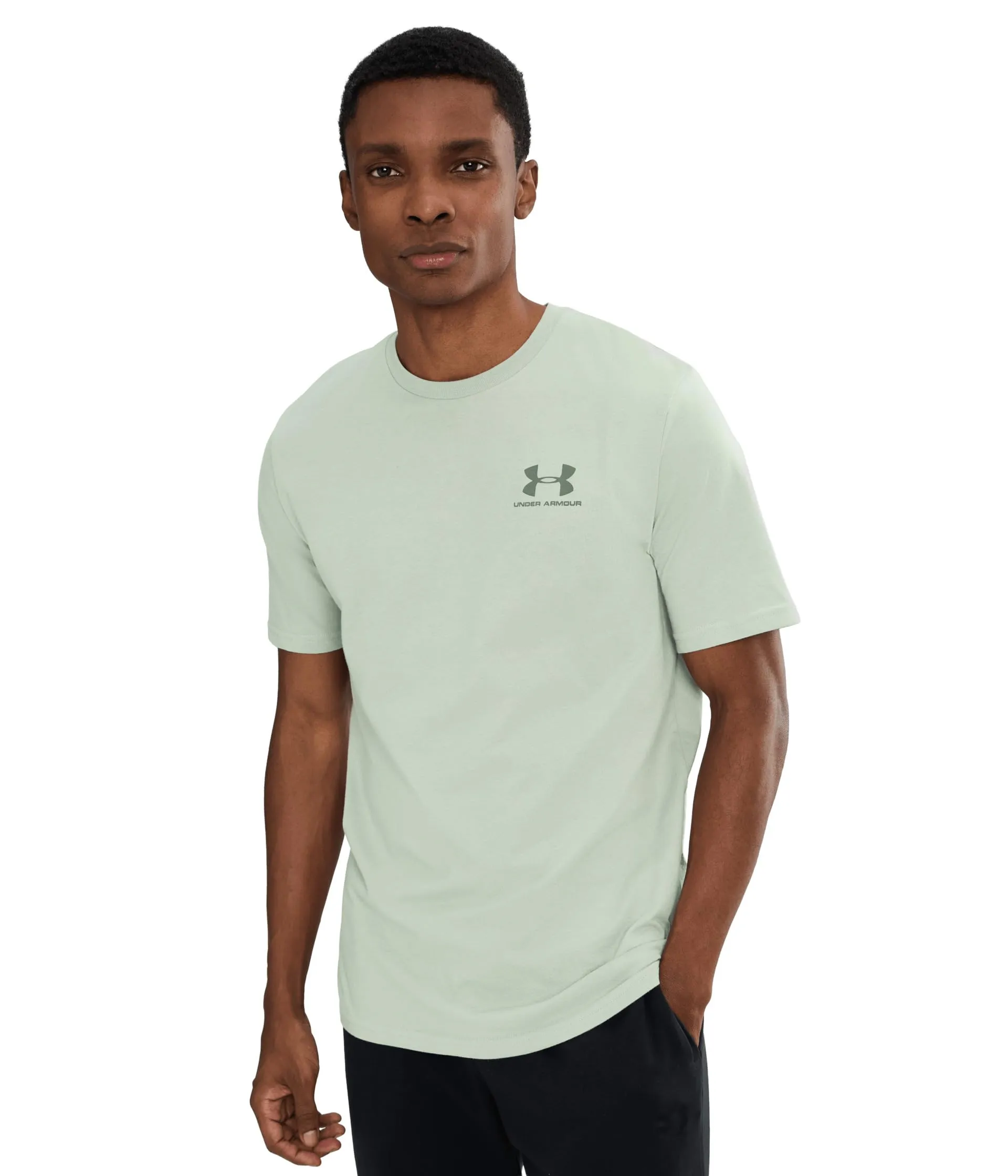 Under Armour Men's Left Chest Logo T-Shirt - Titanium/Clay Green - XS - immagine 1