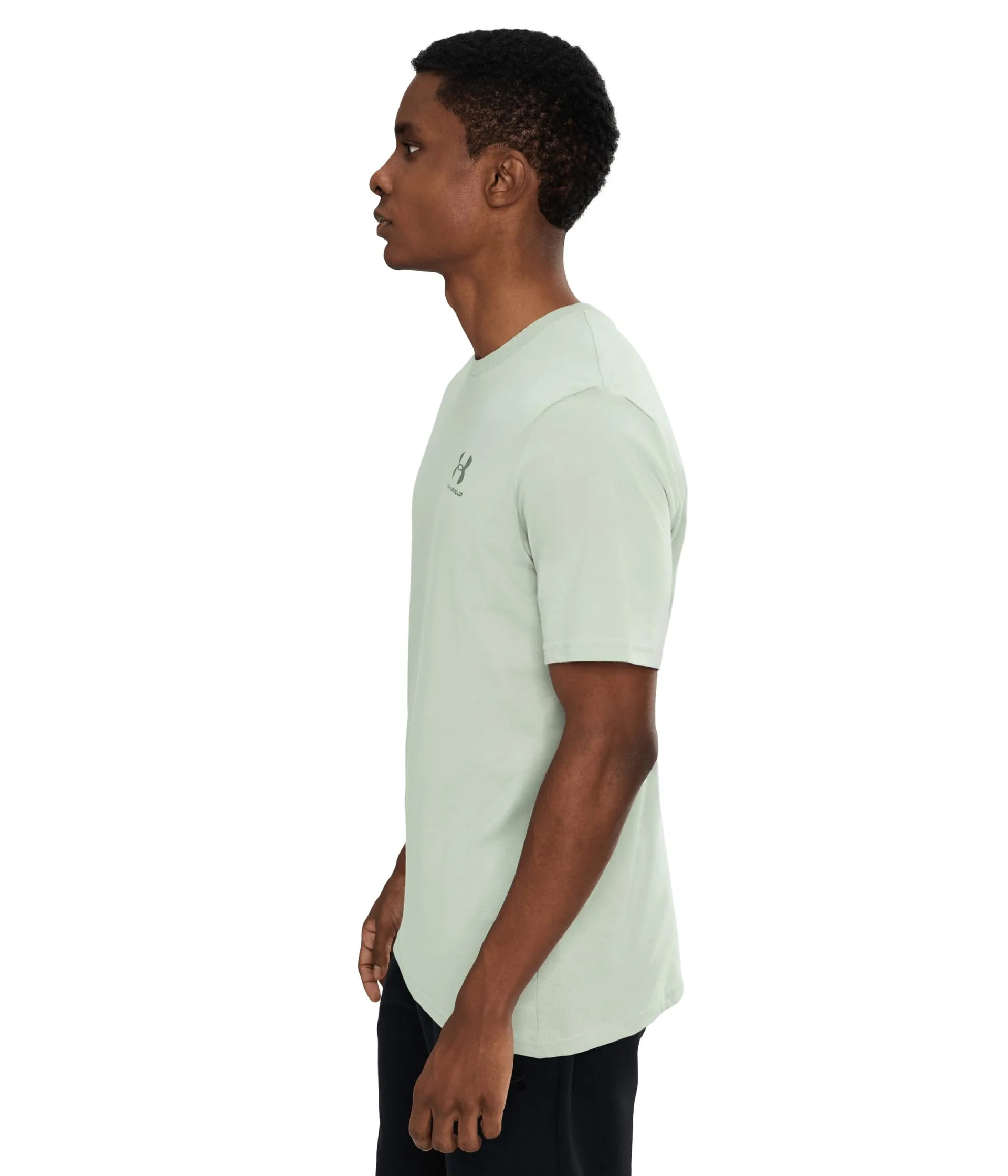 Under Armour Men's Left Chest Logo T-Shirt - Titanium/Clay Green - XS - immagine 3