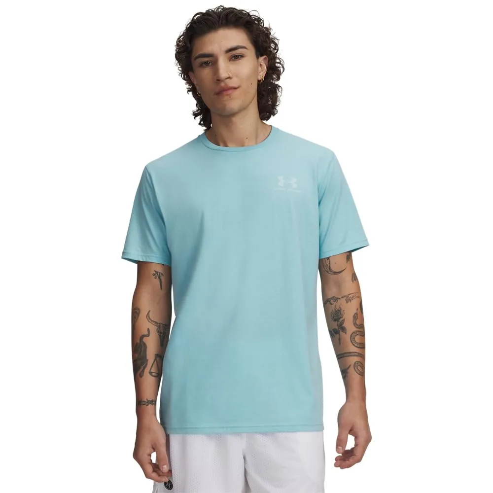 Under Armour Men's Left Chest Logo T-Shirt Blue Haze/White S - immagine 1