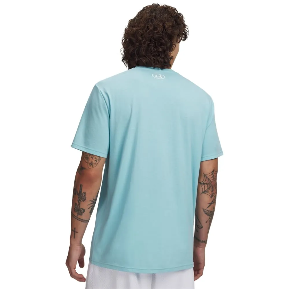 Under Armour Men's Left Chest Logo T-Shirt Blue Haze/White S - immagine 2