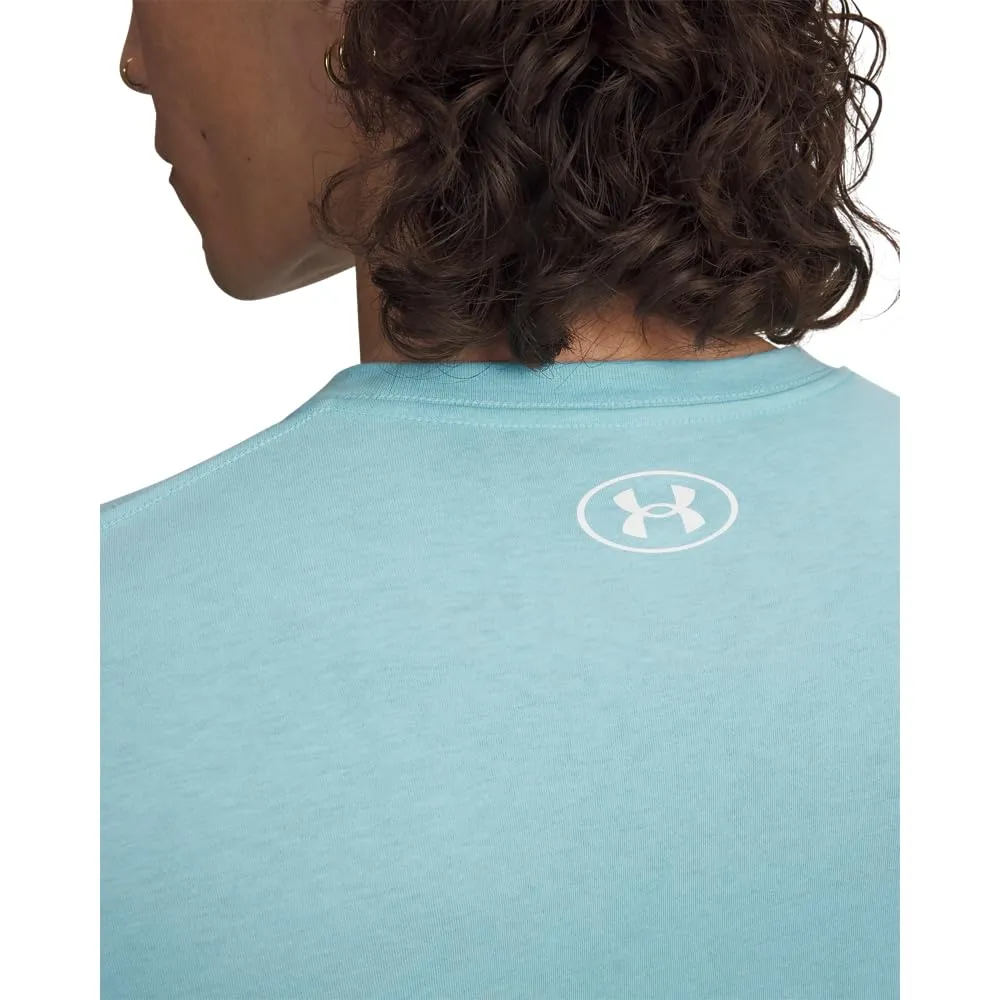 Under Armour Men's Left Chest Logo T-Shirt Blue Haze/White S - immagine 3