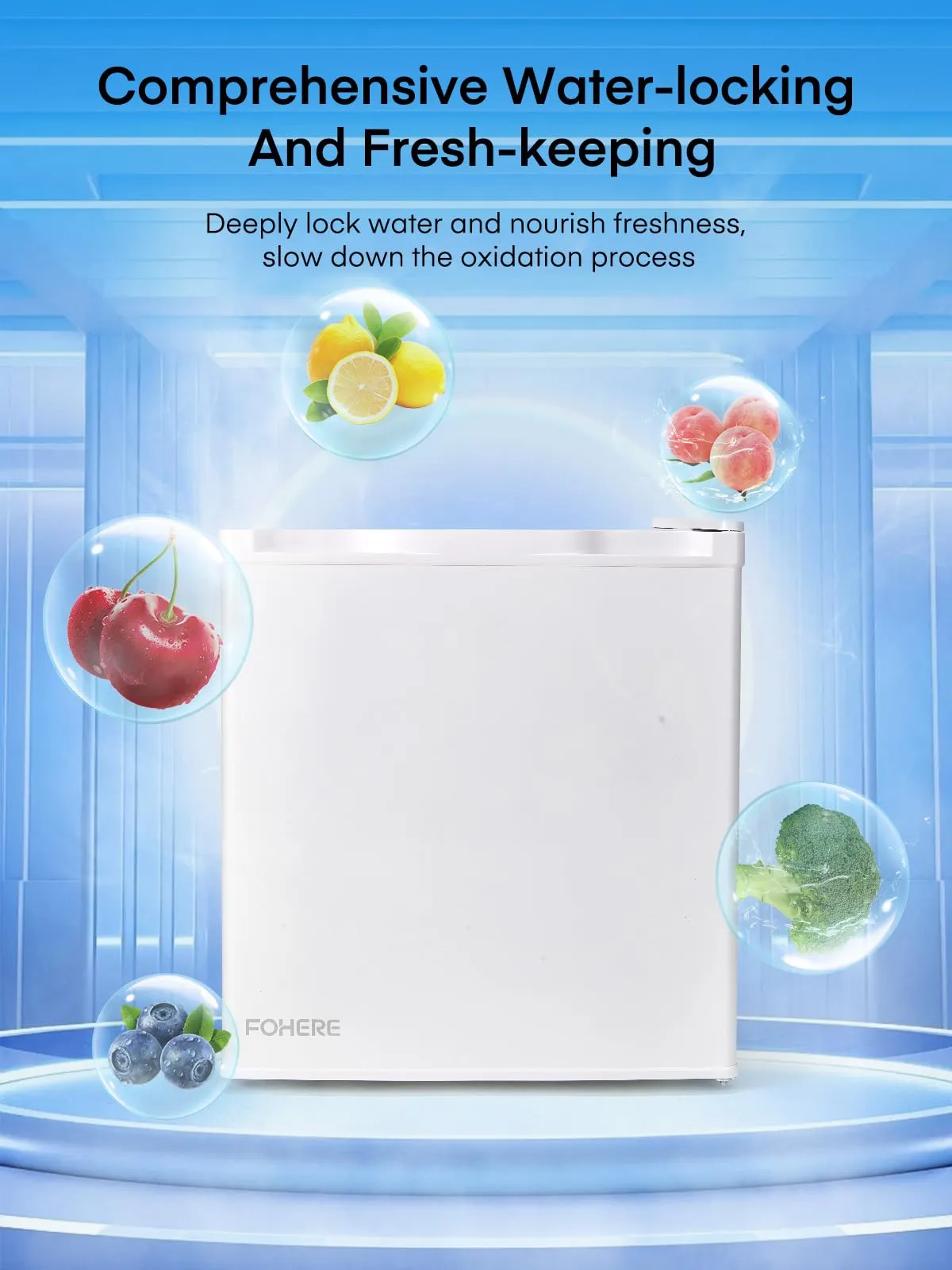 FOHERE Mini Frigo 46 Litri, BC-46, Classe Energetica E, Bianco - immagine 7