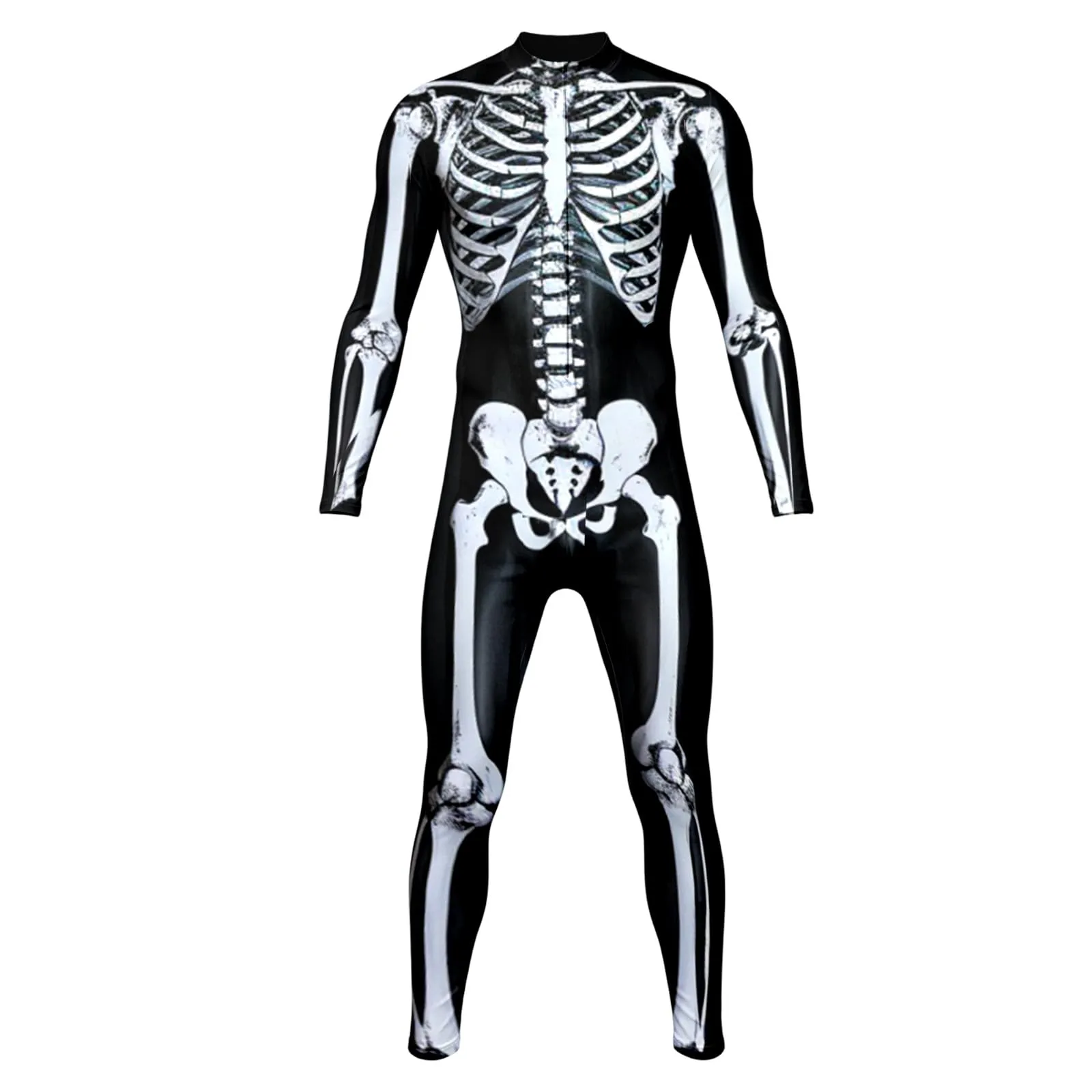 Vhersily Tuta da Donna Scheletro di Halloween Leggings Slim Fit Costume Cosplay 3D - immagine 5