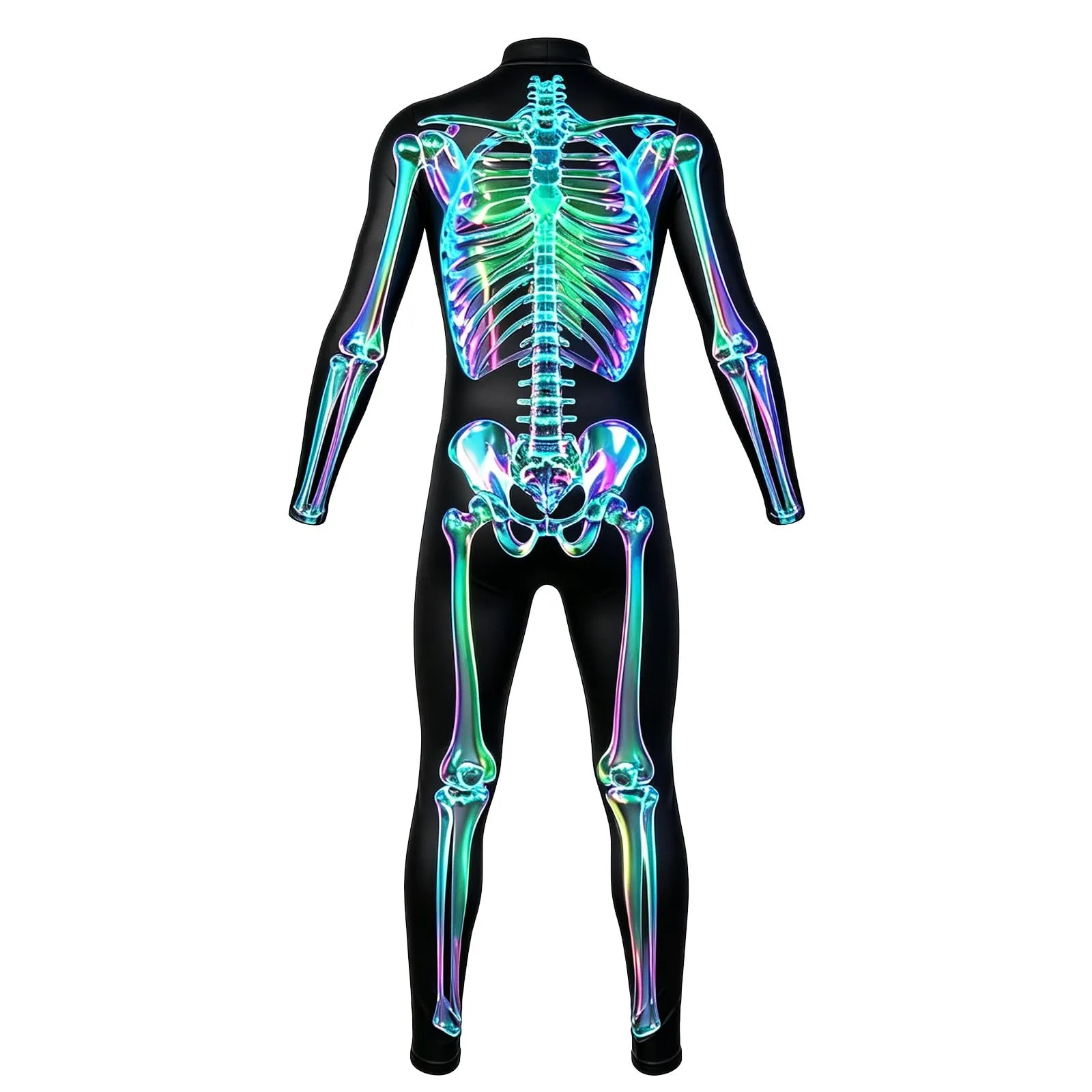 Vhersily Tuta da Donna Scheletro di Halloween Leggings Slim Fit Costume Cosplay Stampa 3D - immagine 4
